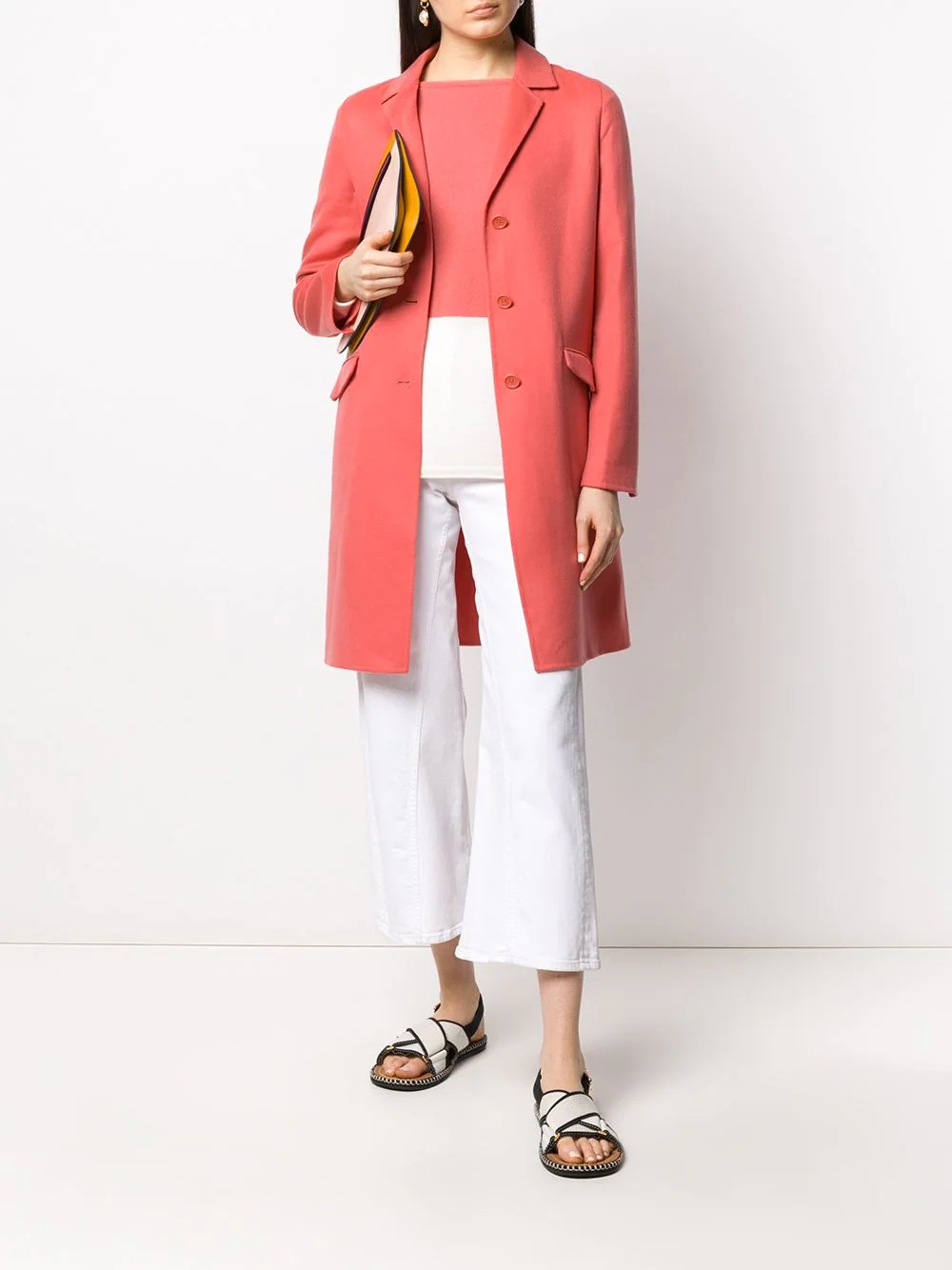 single breasted mid-length coat - 2