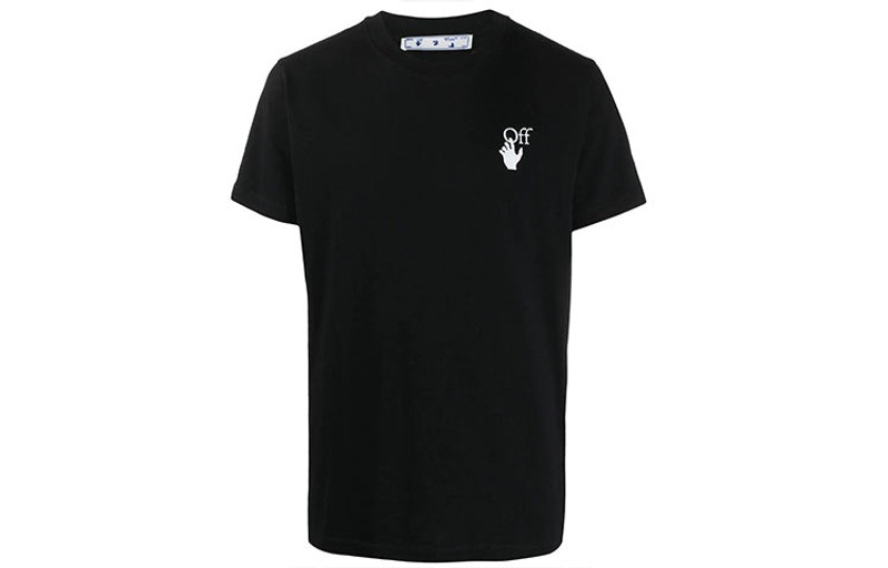 Off-White SS21 Logo Arrow Printing Pattern Cotton Short Sleeve Black OMAA027R21JER0031032 - 1