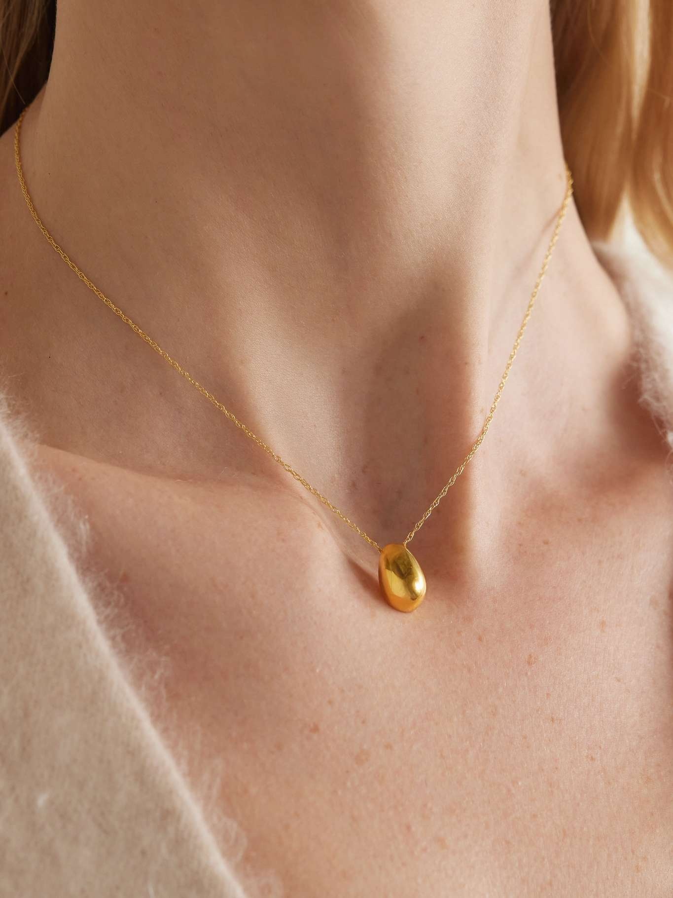 Tiny Egg gold vermeil necklace - 2