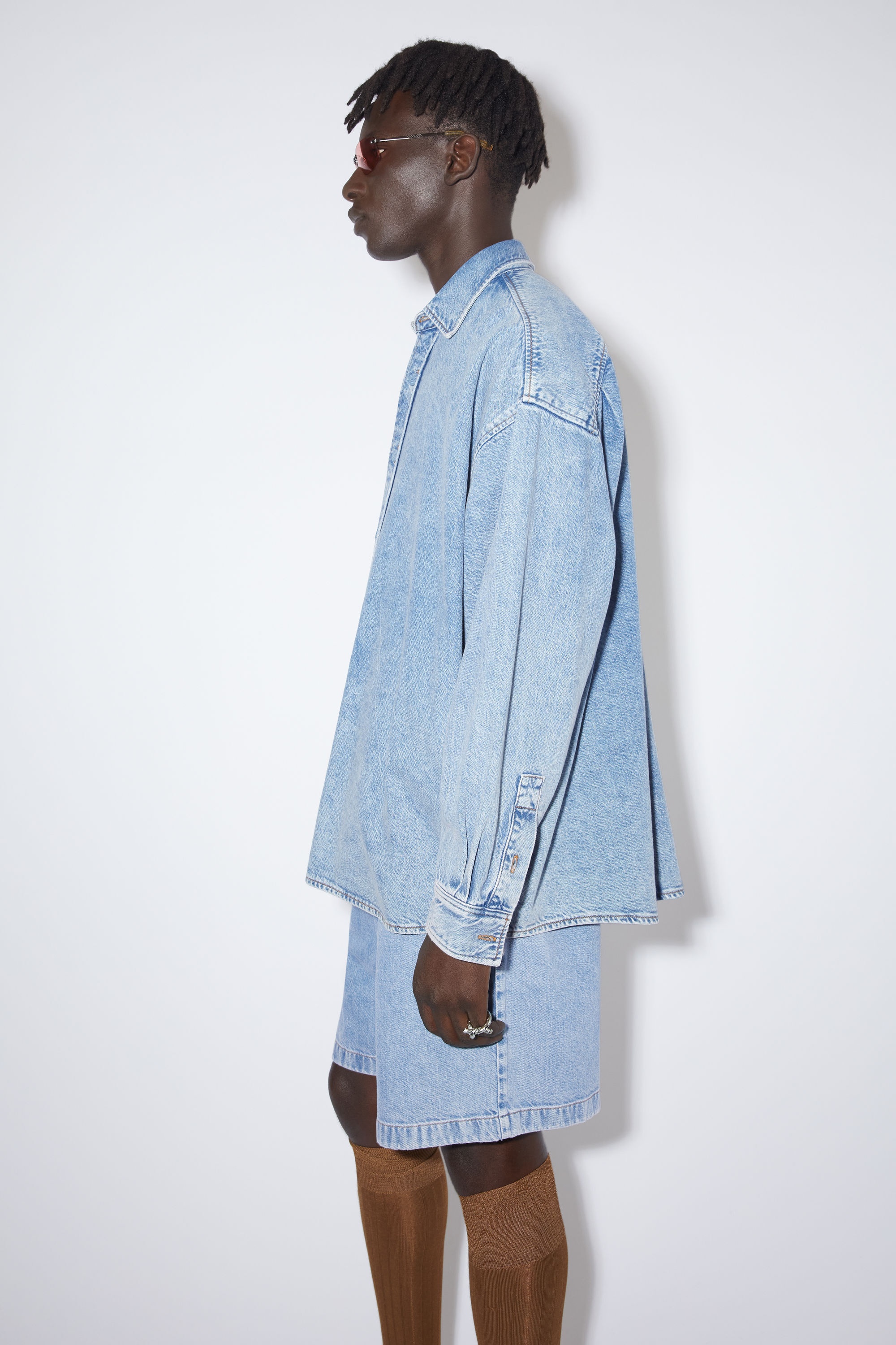 Denim button-up shirt - Indigo blue - 4