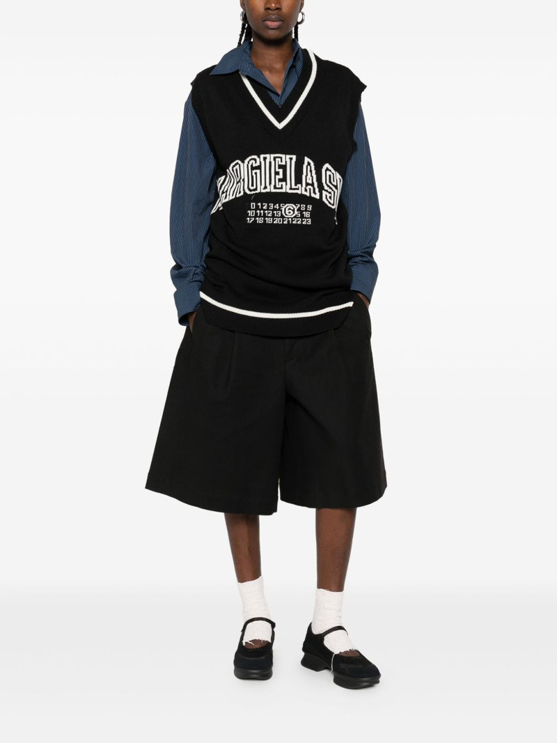MM6 Maison Margiela V-neck logo-embroidered vest outlook