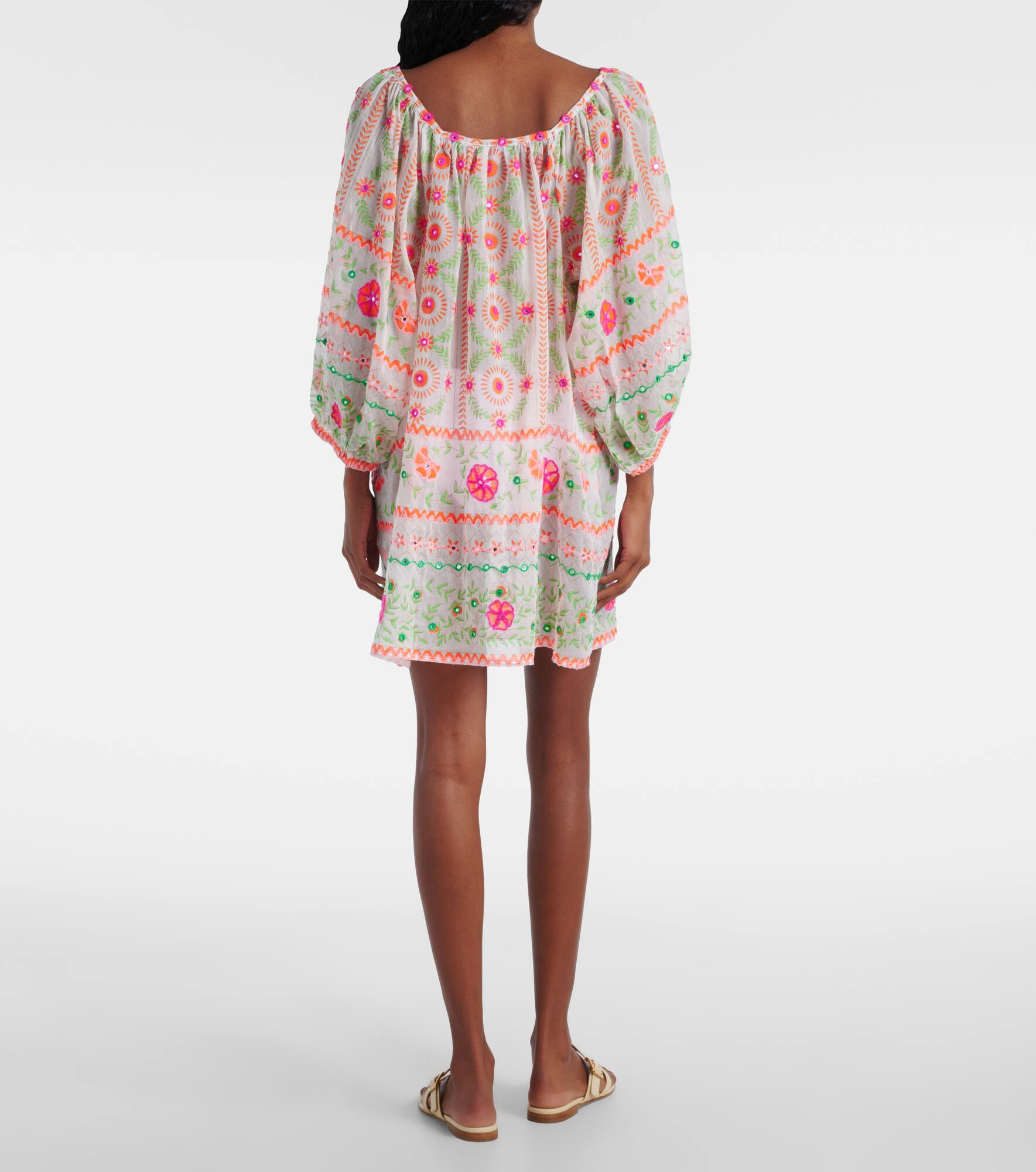 Printed cotton beach dress - 3
