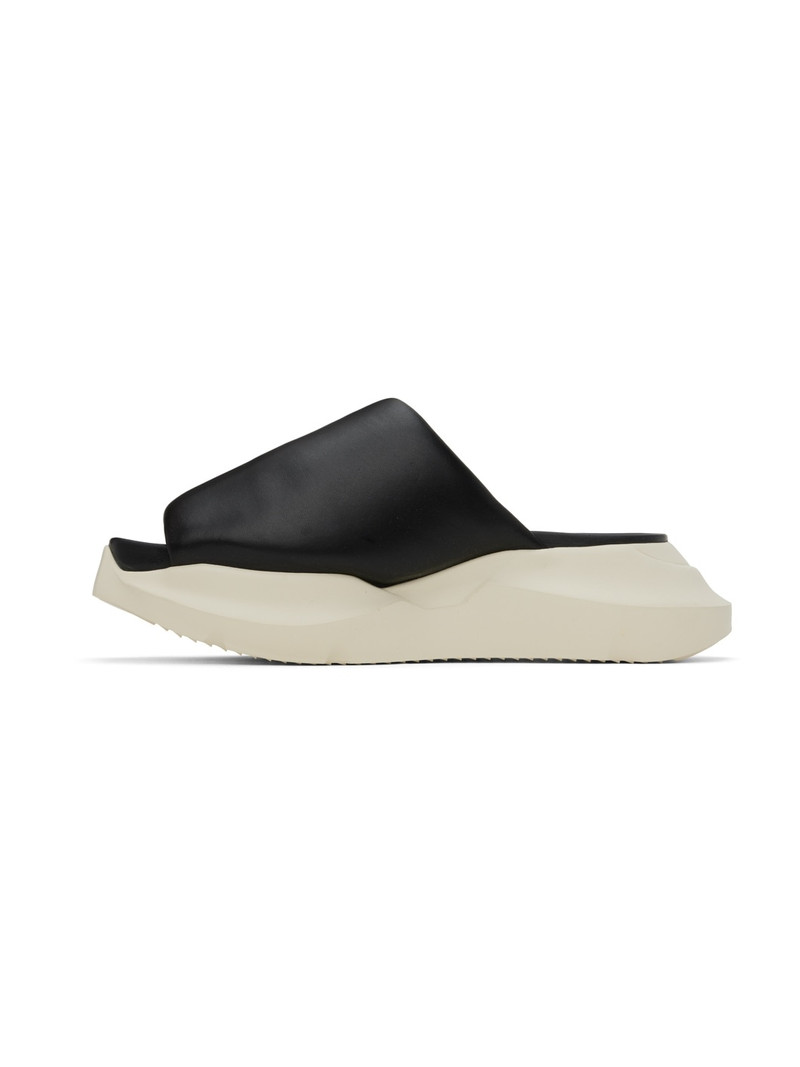 Black Geth Puffer Pool Slides 3