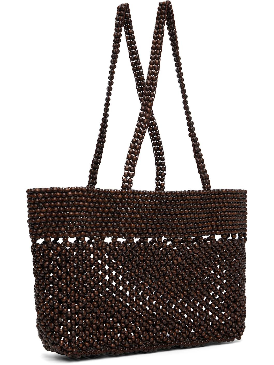 Brown Wooden Beads Tote - 3