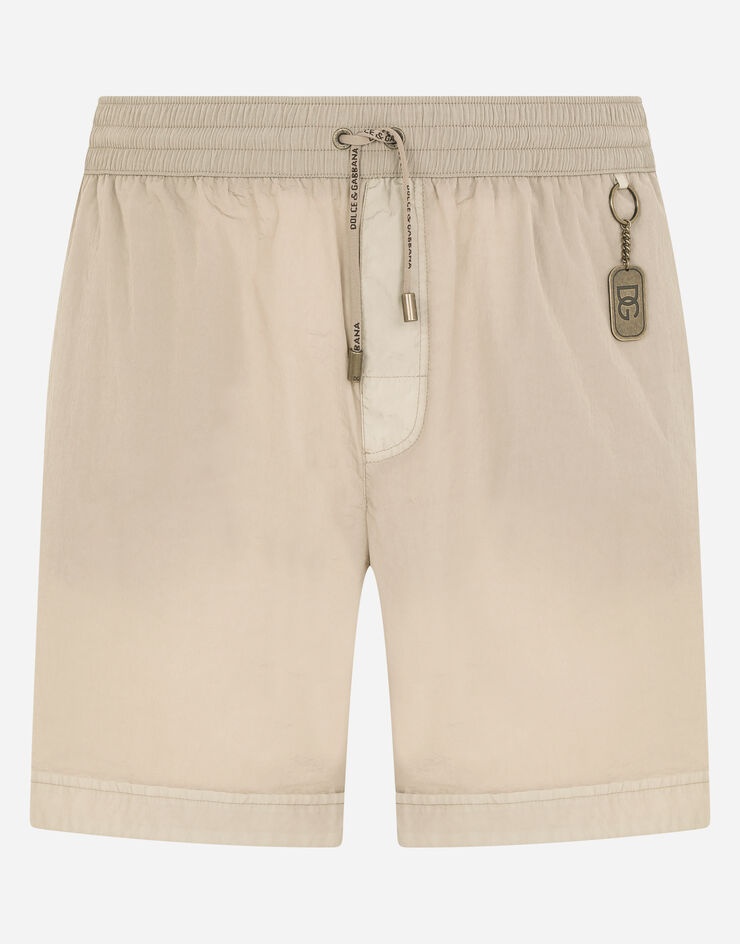 Mid-length swim trunks with key chain - 1