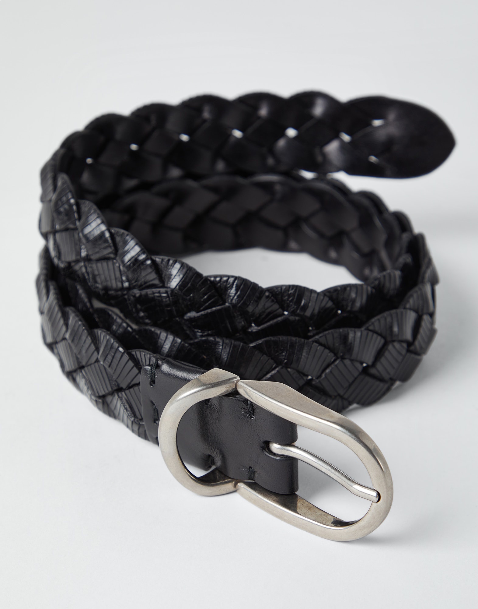 Braided etched calfskin belt - 2