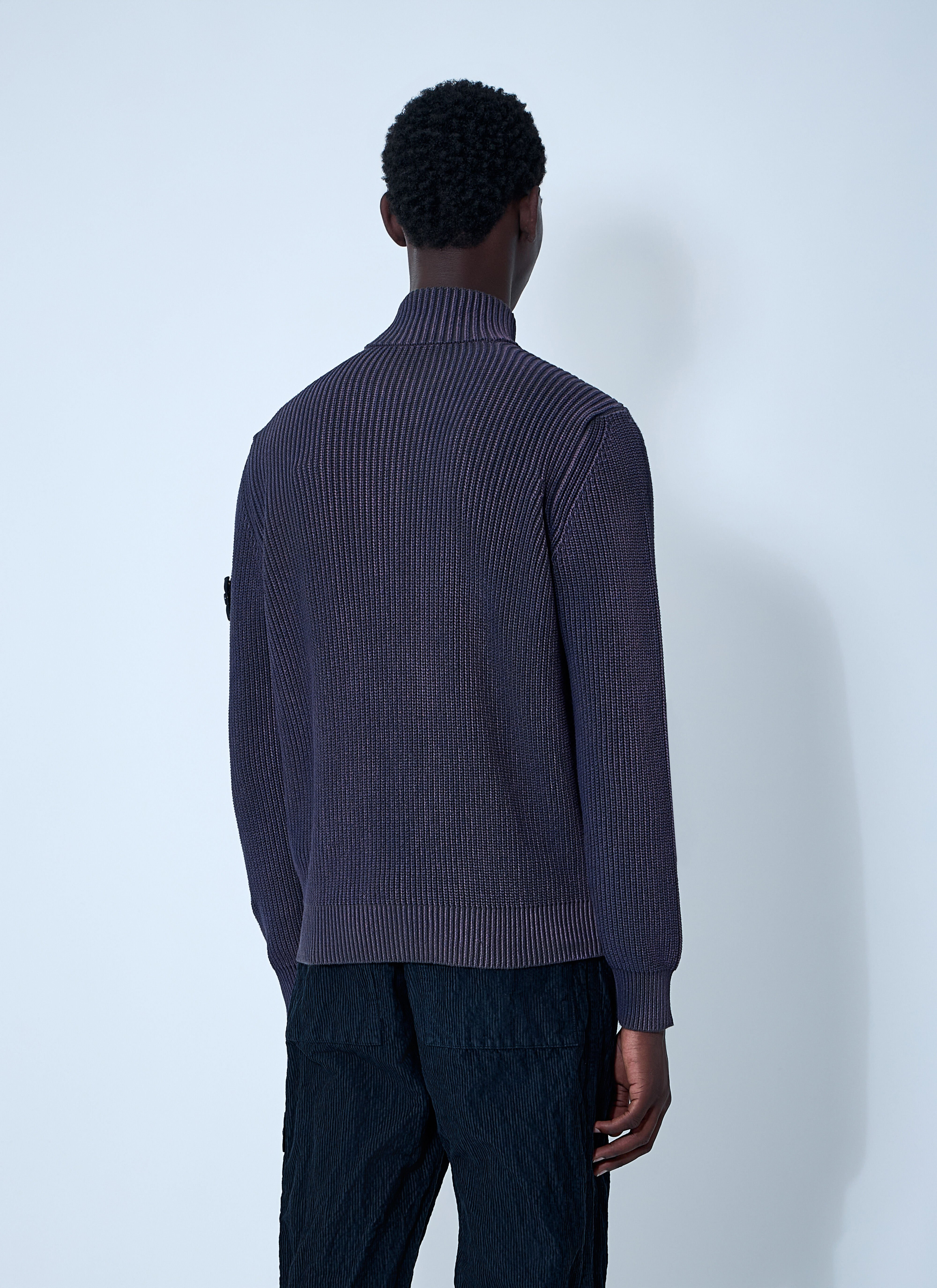 Zip-Up Rib Cardigan - 4