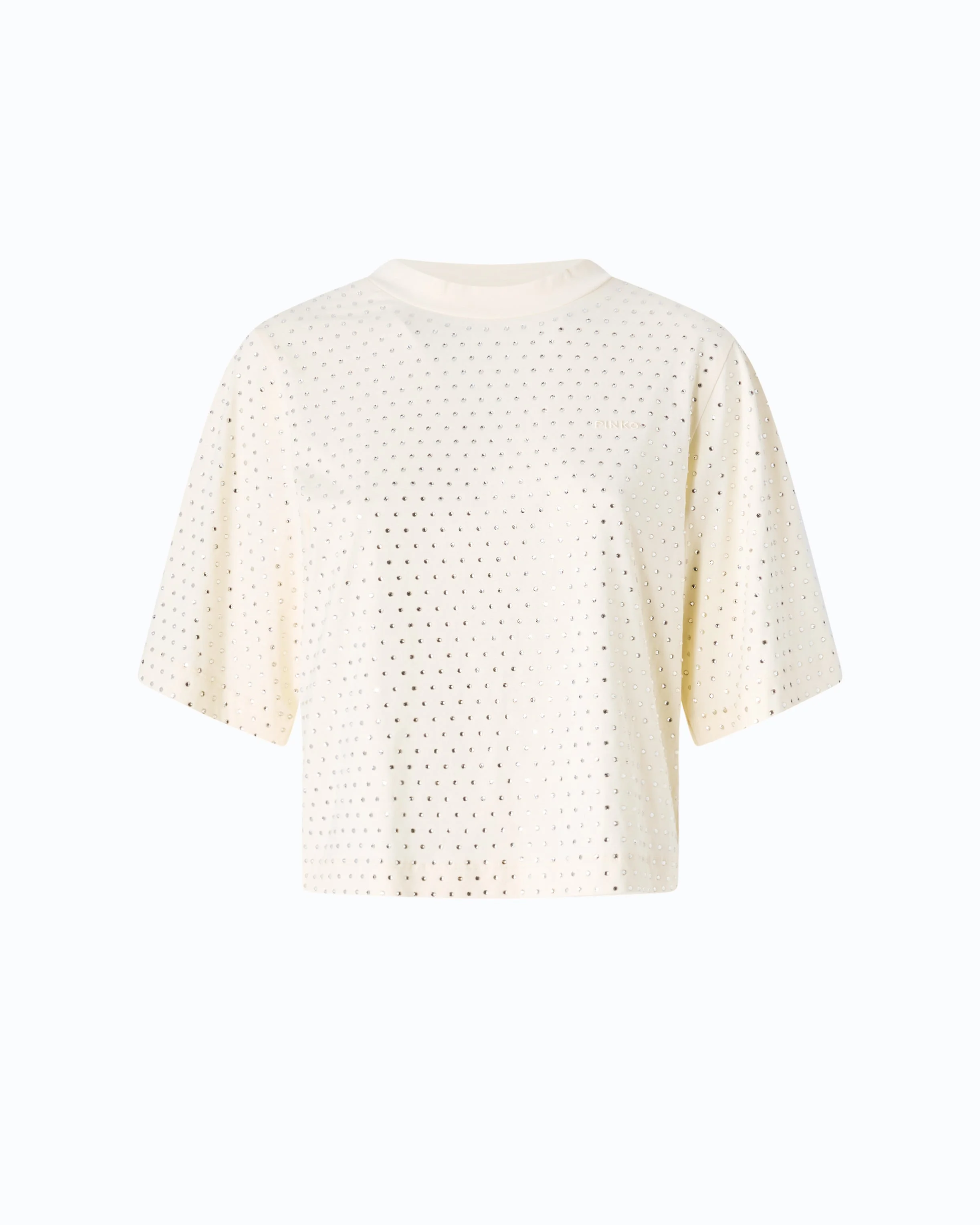 T-SHIRT WITH RHINESTONES AND LOGO - 1