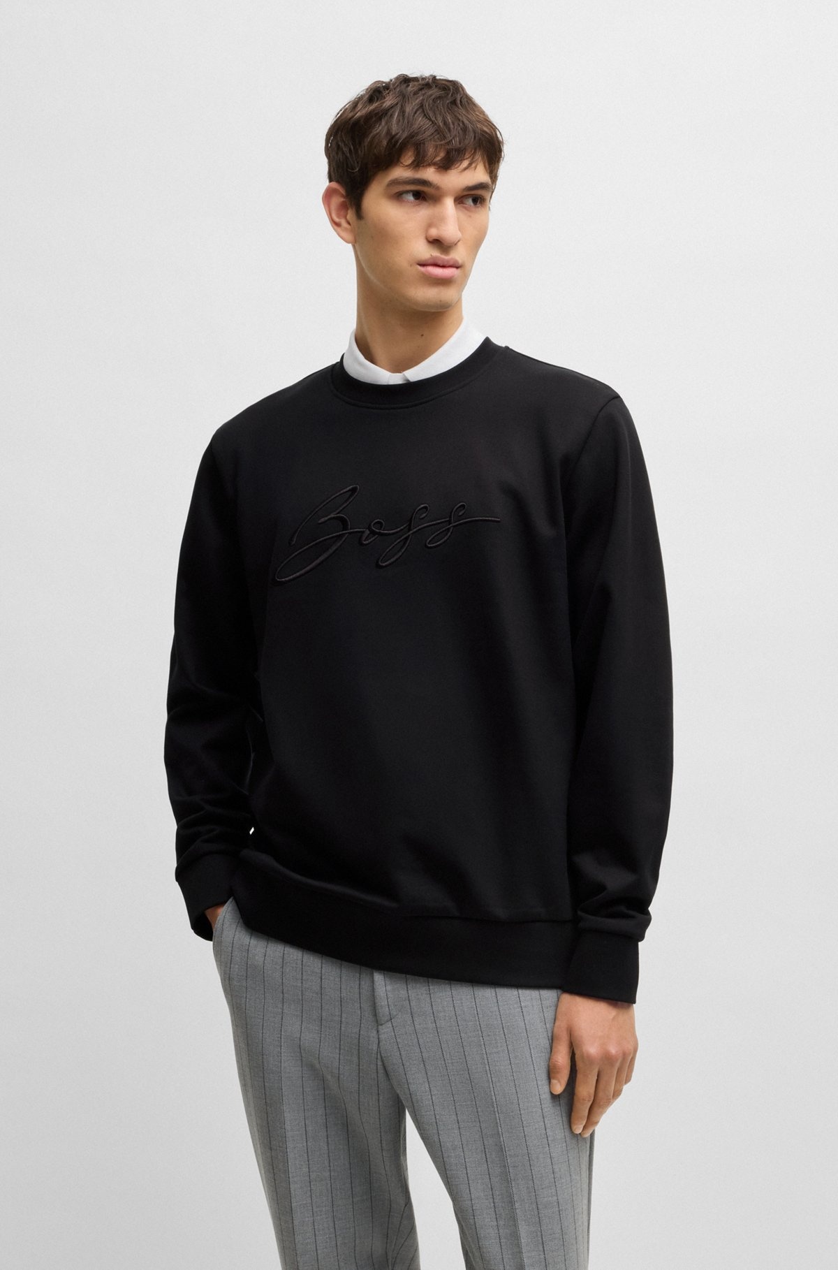 COTTON-TERRY RELAXED-FIT SWEATSHIRT WITH SCRIPT LOGO - 2