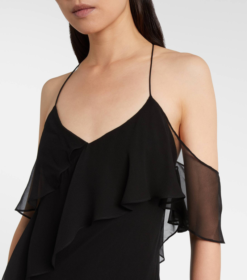 Ruffled silk chiffon maxi dress 4