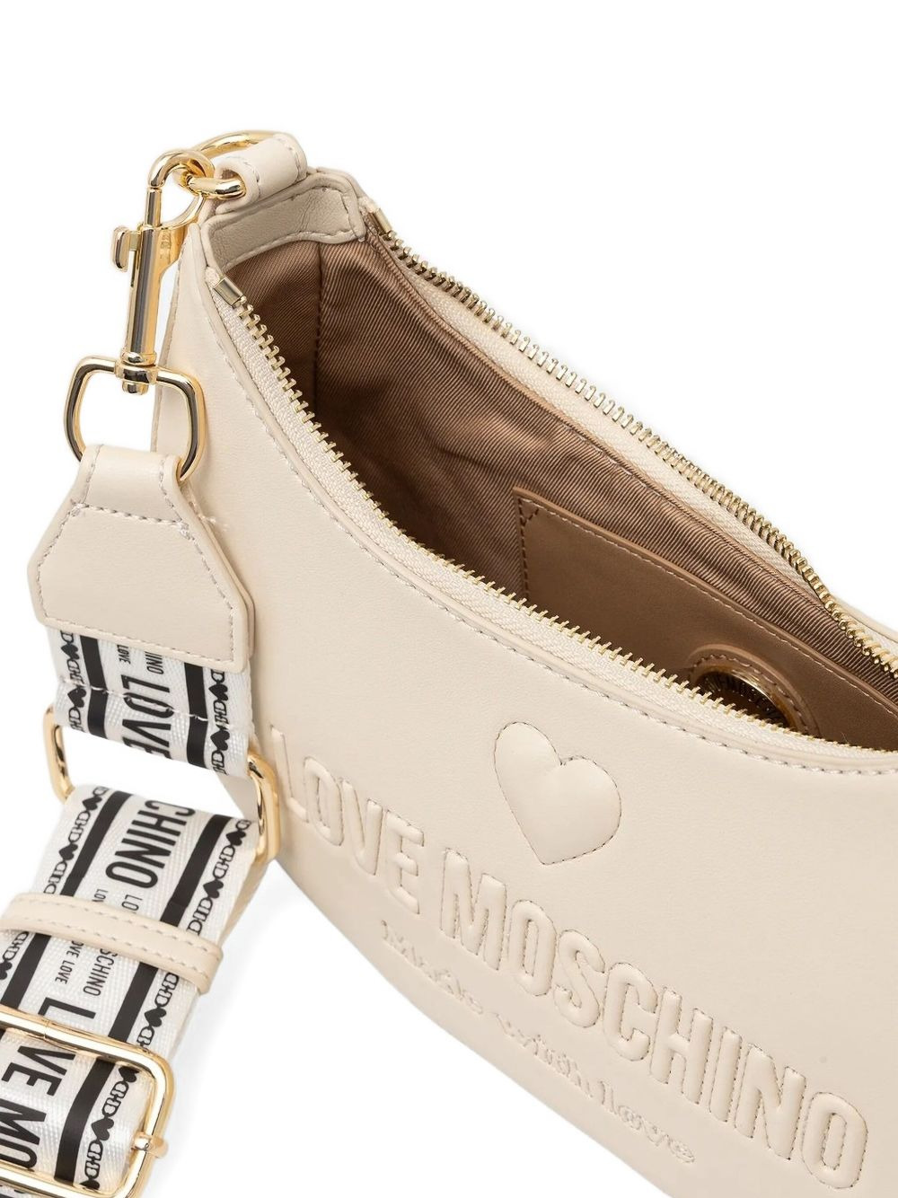logo-embossed half-moon crossbody bag - 3
