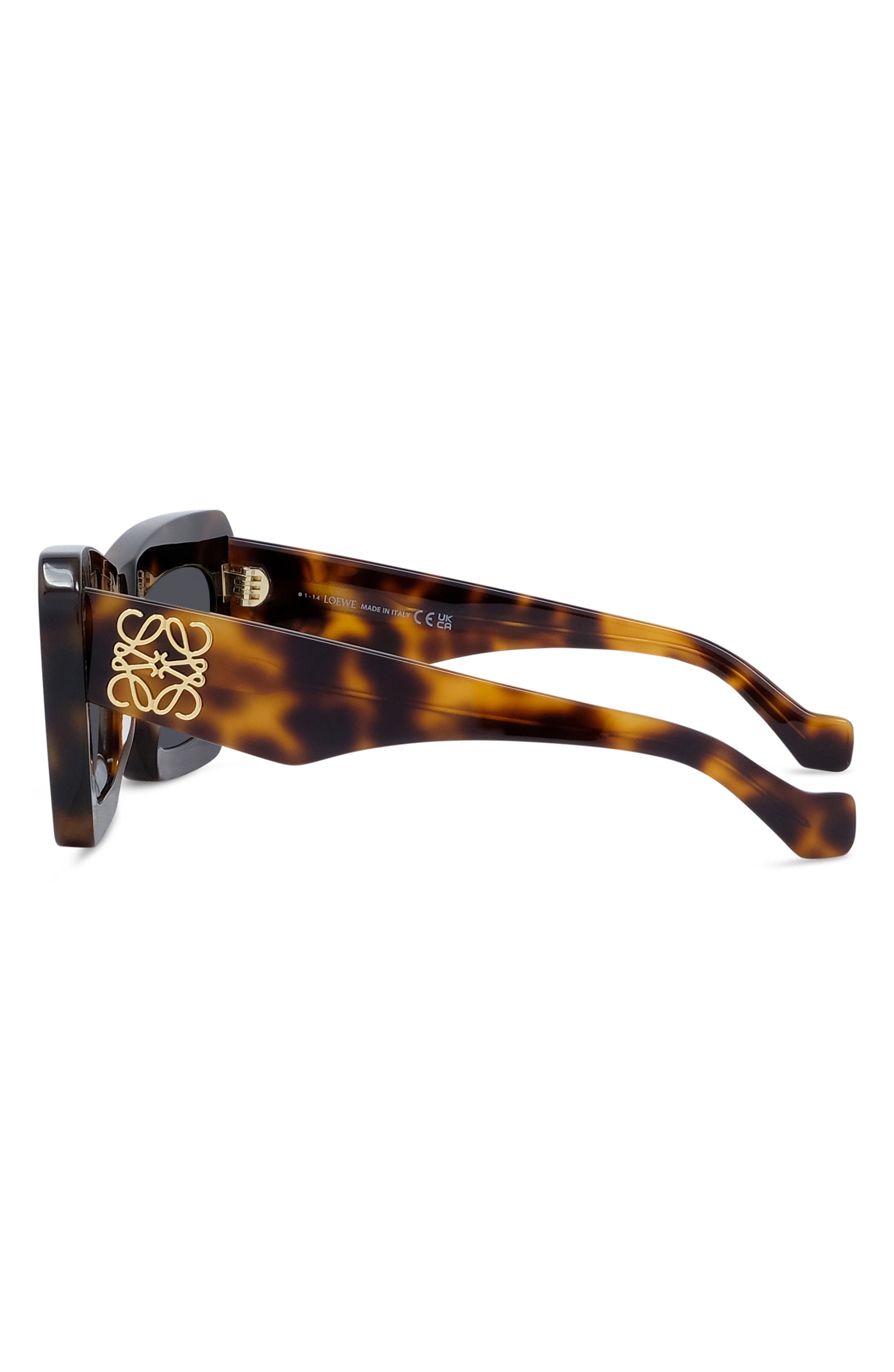 Loewe Anagram 52mm Cat Eye Sunglasses in Dark Havana /Smoke at Nordstrom - 5