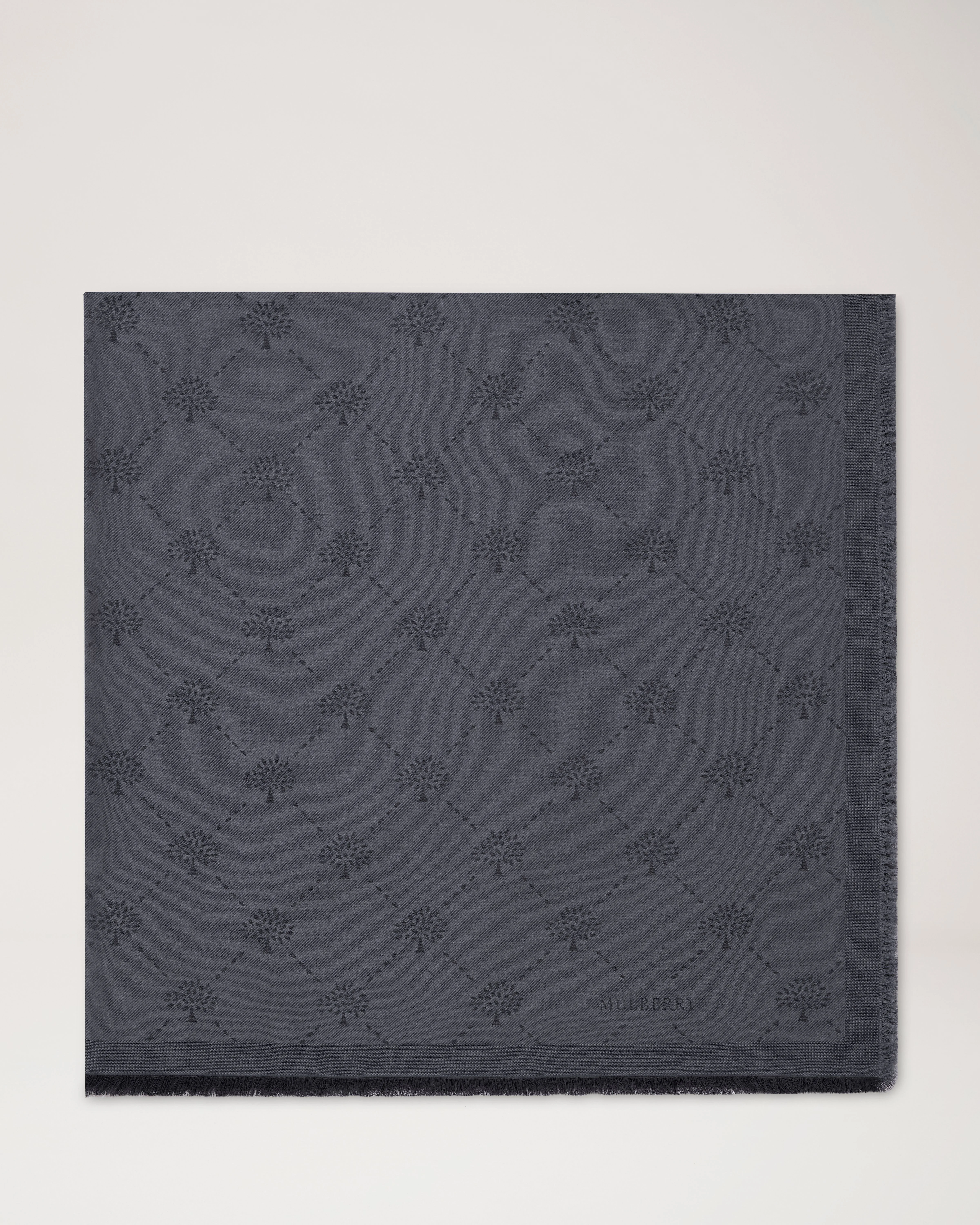 Mulberry Diamond Tree Square Black Cotton - 1