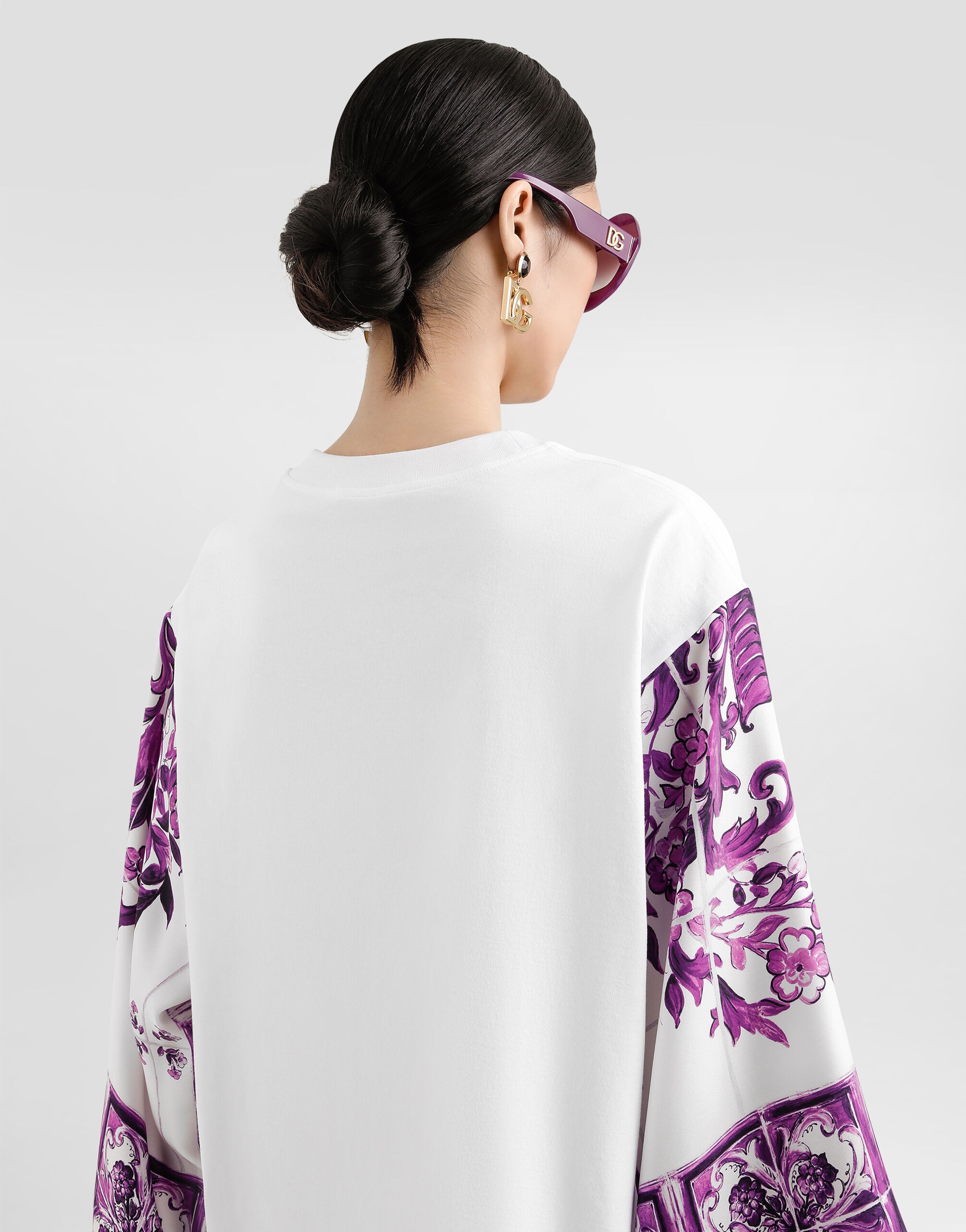 T-shirt with silk foulard sleeves - 5