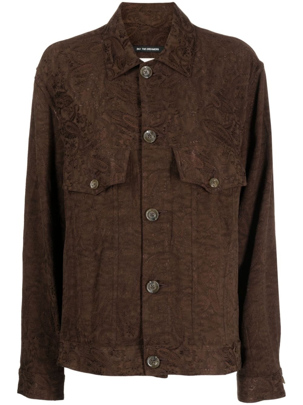 paisley-jacquard shirt jacket - 1