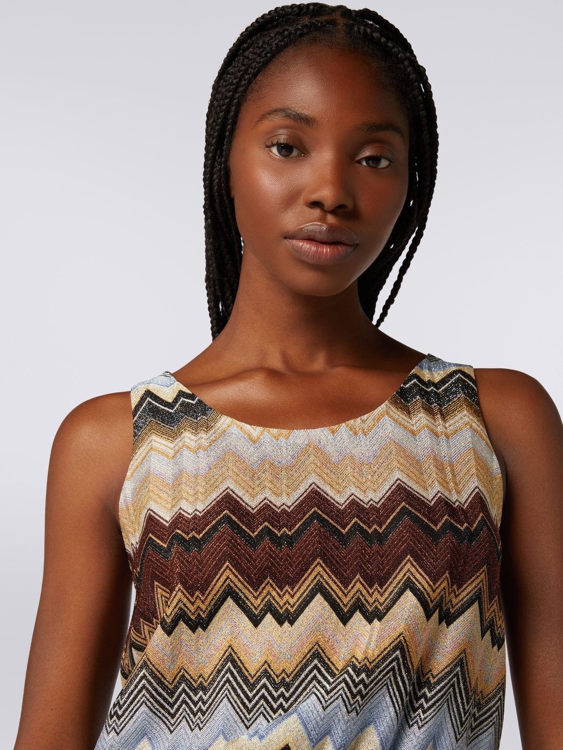 Viscose chevron tank top with lurex - 5