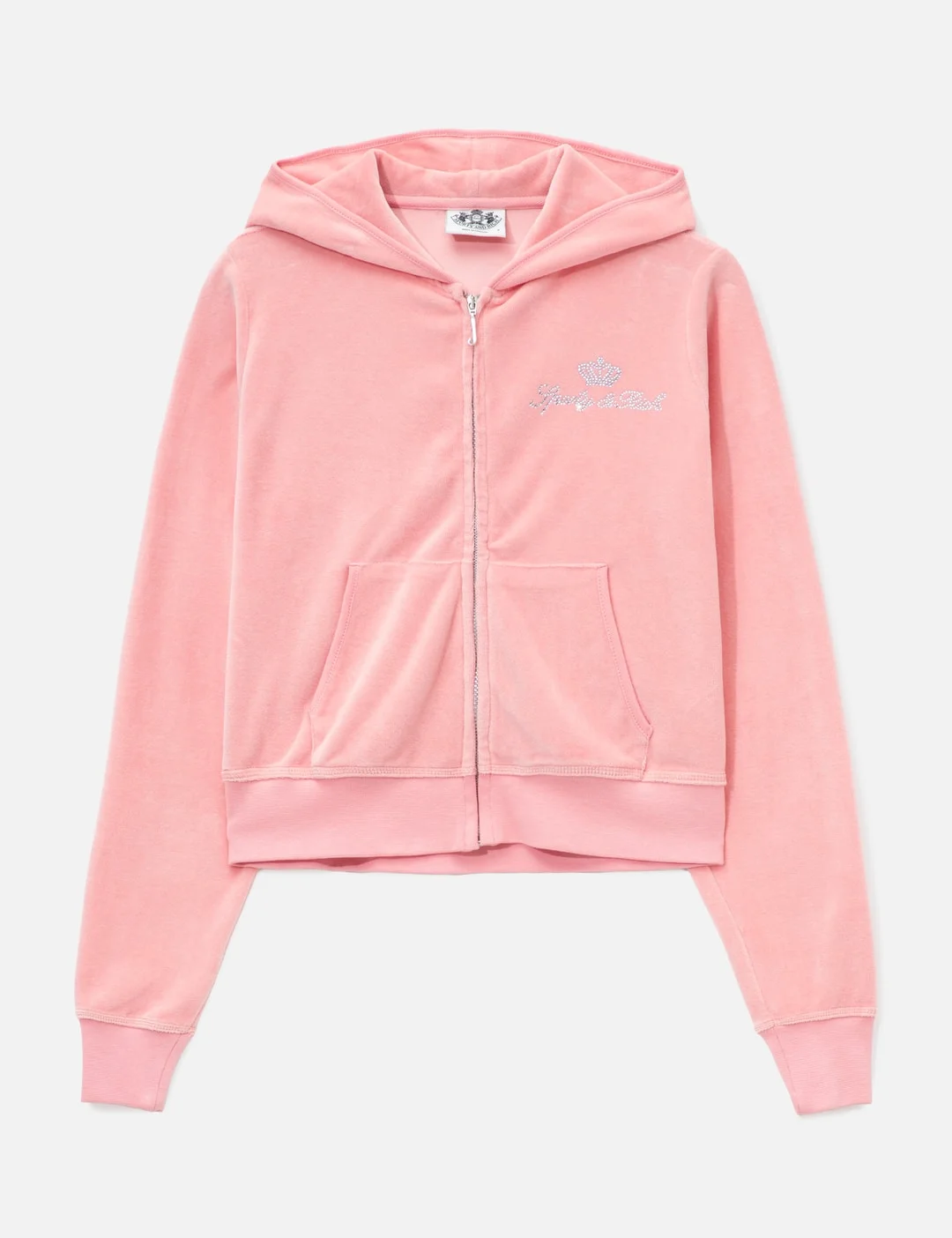 SPORTY & RICH X JUICY COUTURE SCRIPT VELOUR ZIP HOODIE - 1