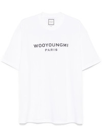 Tシャツ・カットソー WOOYOUNGMI 25SS White Front Logo T-Shirt W251TS01714W Wooyoungmi logo-print cotton T-shirt | REVERSIBLE