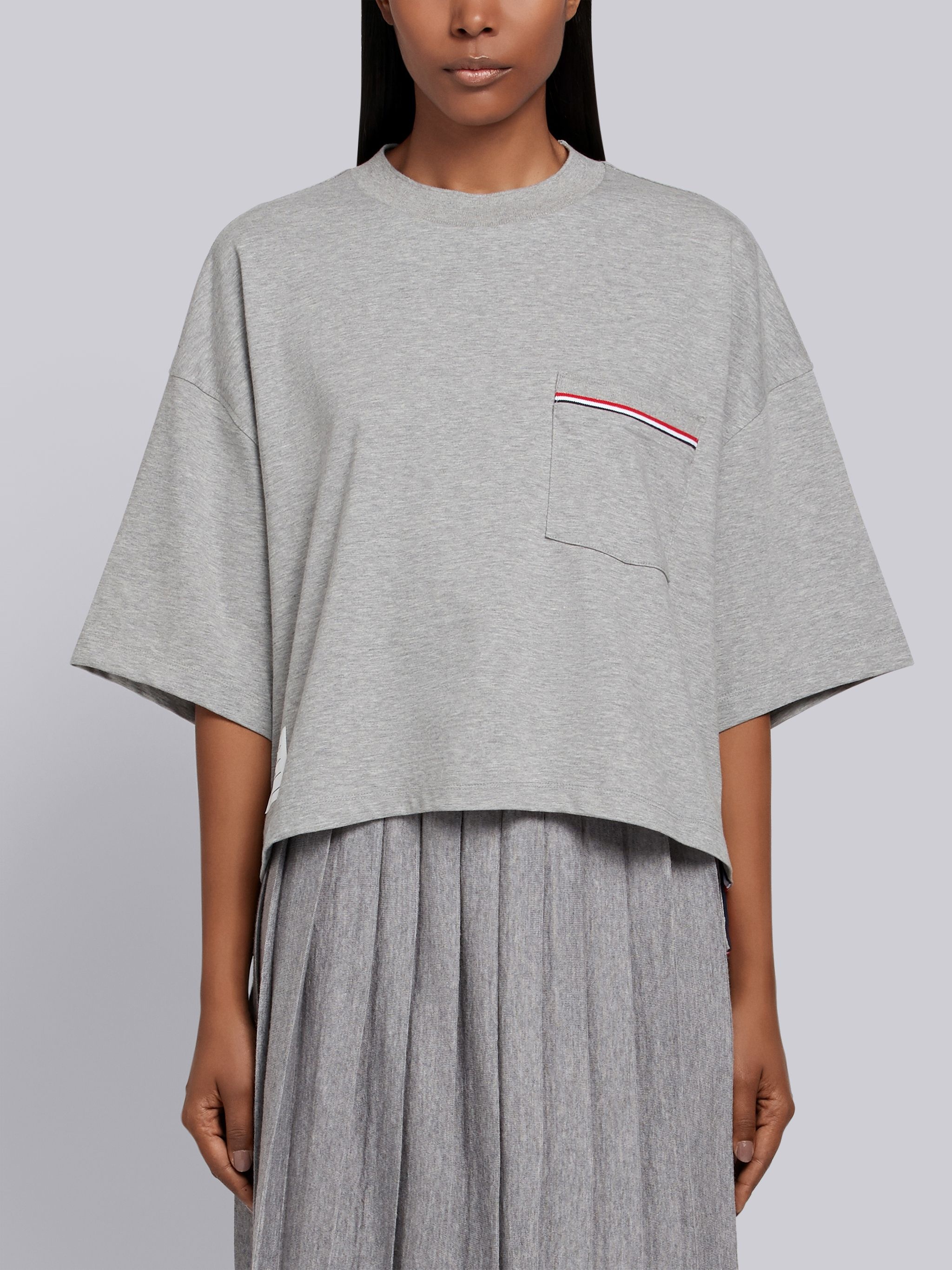 RWB-stripe boxy T-shirt - 1