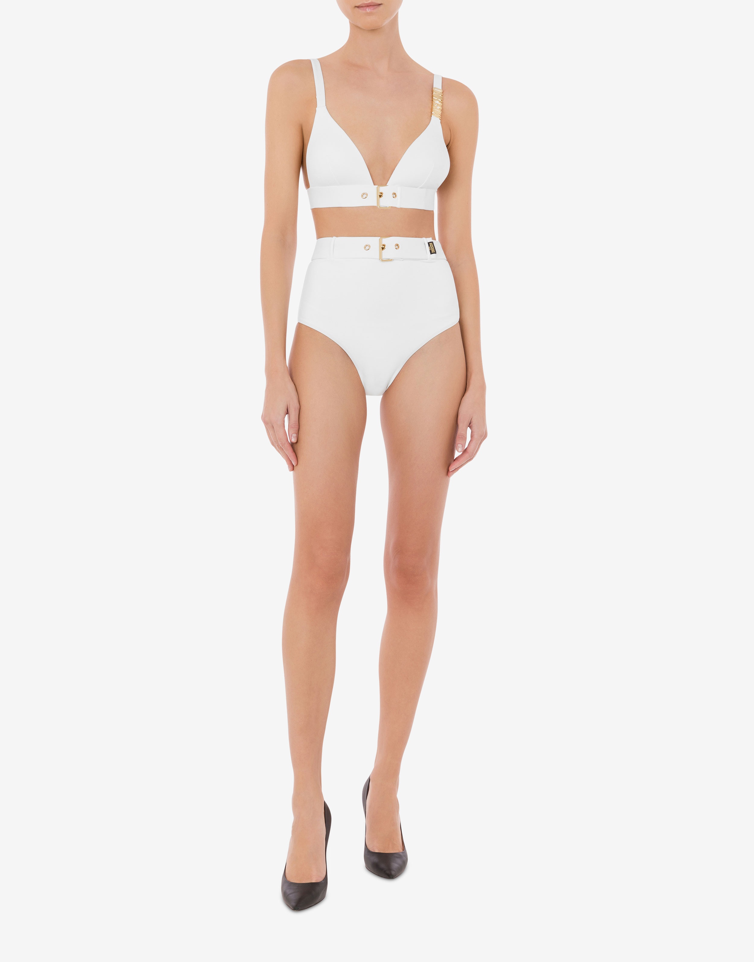 GOLD BUCKLE HIGH-WAISTED BIKINI BOTTOMS - 2