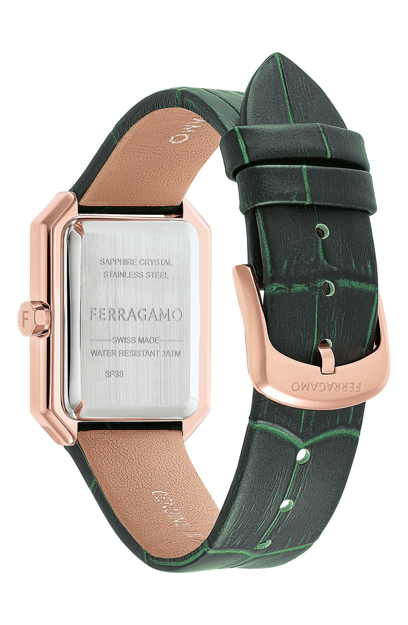Crystal Leather Strap Watch, 27mm x 34mm - 3