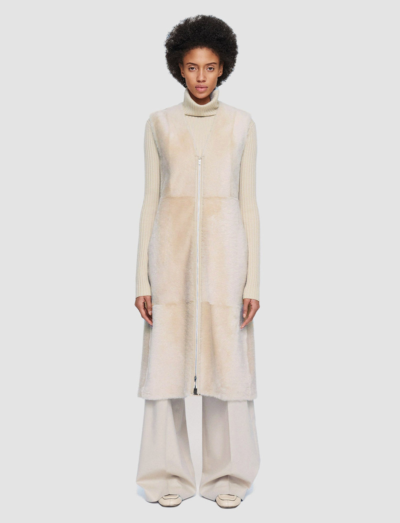 JOSEPH Light Shearling Cresson Long Gilet outlook