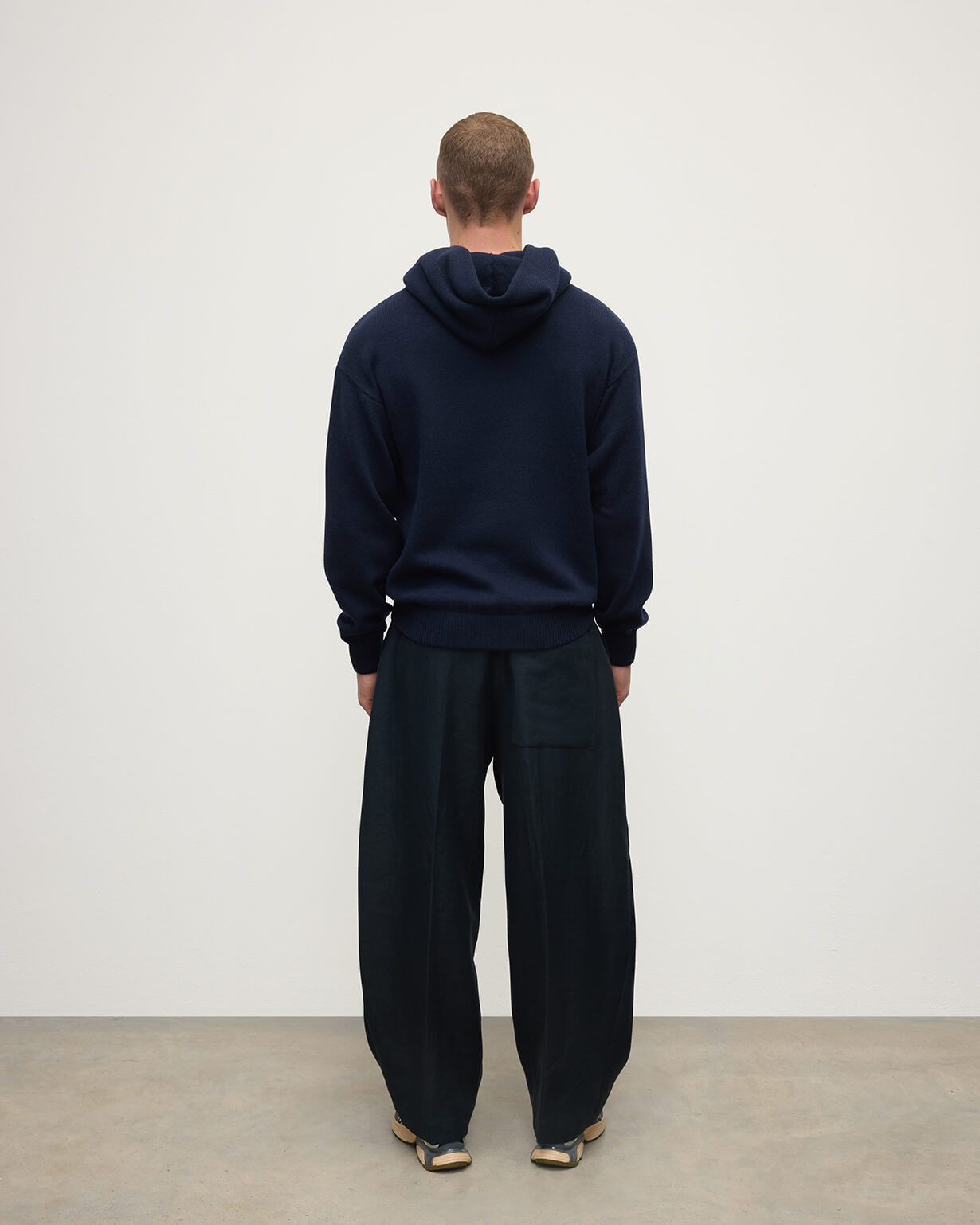 Navy Cashmere Hoodie - 4