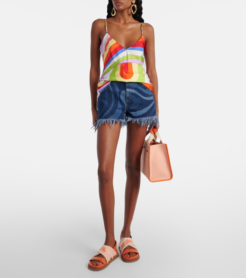 JIMMY CHOO Joa canvas and leather sandals outlook