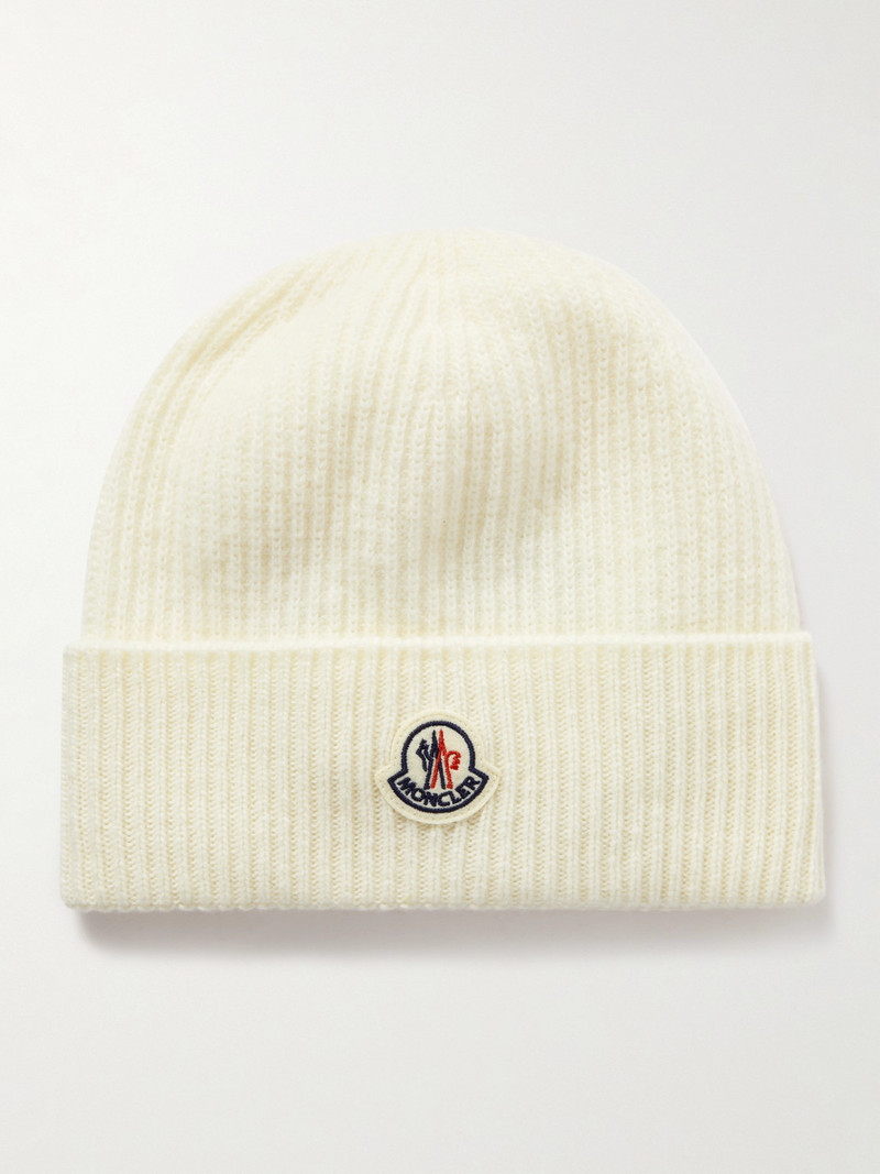 Appliquéd Ribbed Virgin Wool and Cashmere-Blend Beanie 1