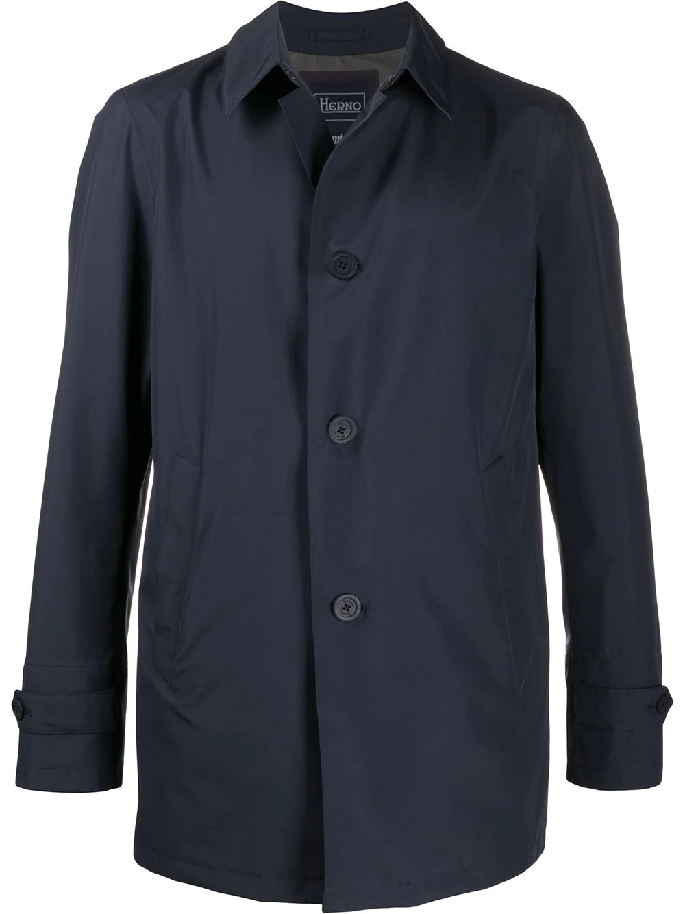 point-collar button-through coat - 1