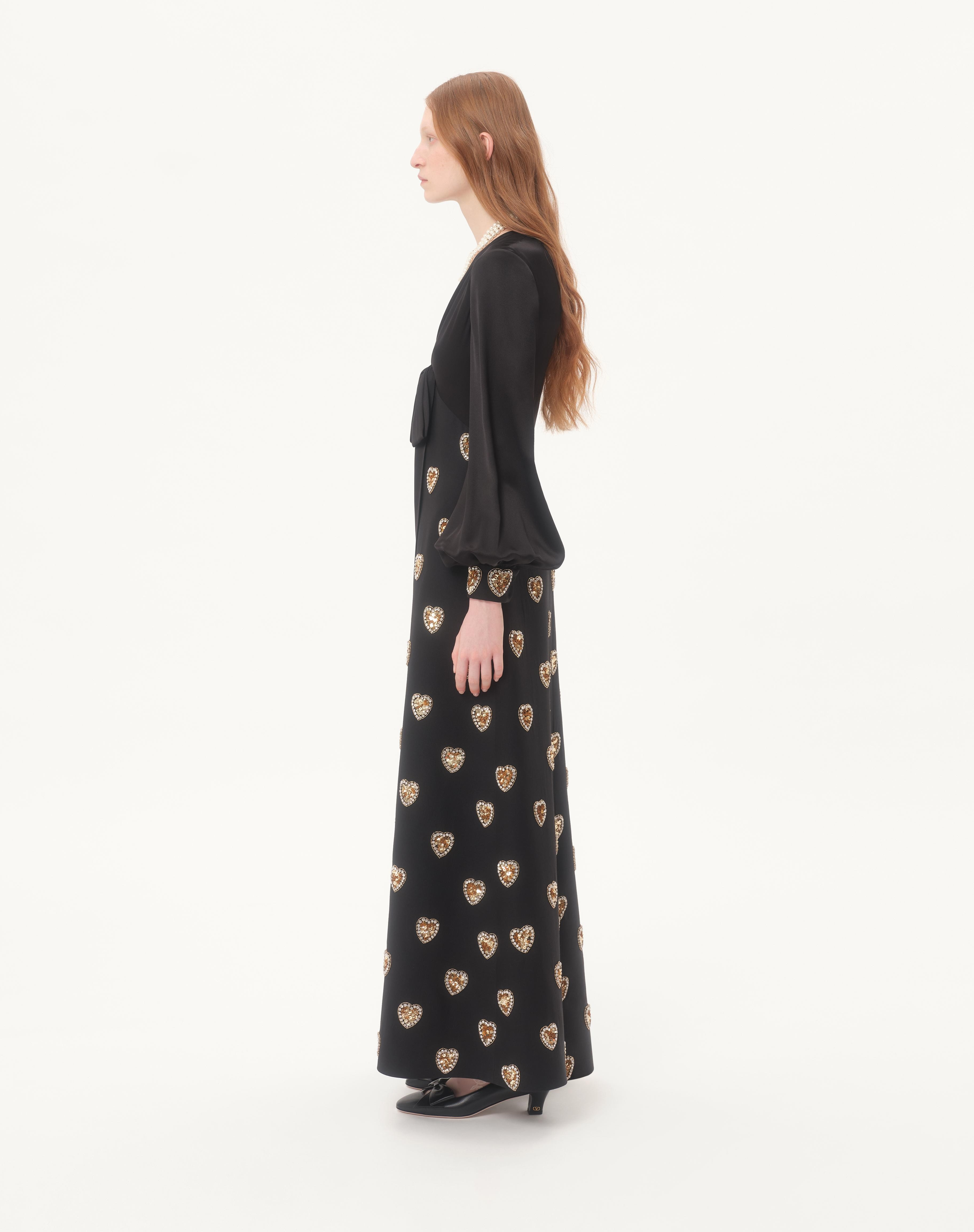 EMBROIDERED CREPE COUTURE LONG DRESS - 6