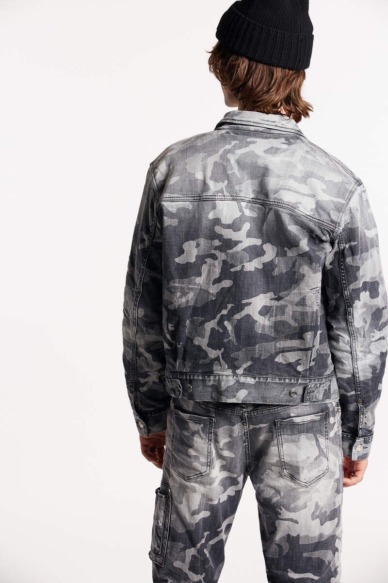 GREY CAMO WASH WORKWEAR JEAN JACKET - 2