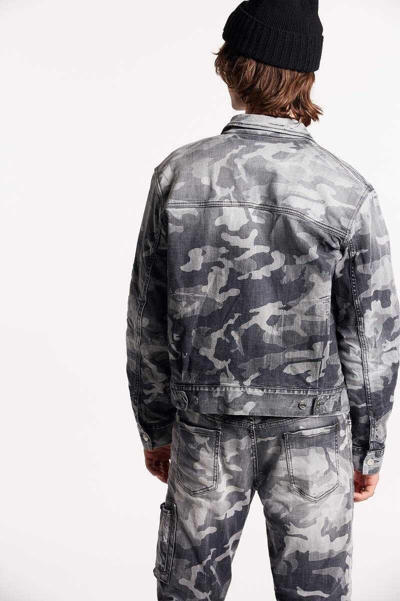 DSQUARED2 GREY CAMO WASH WORKWEAR JEAN JACKET outlook
