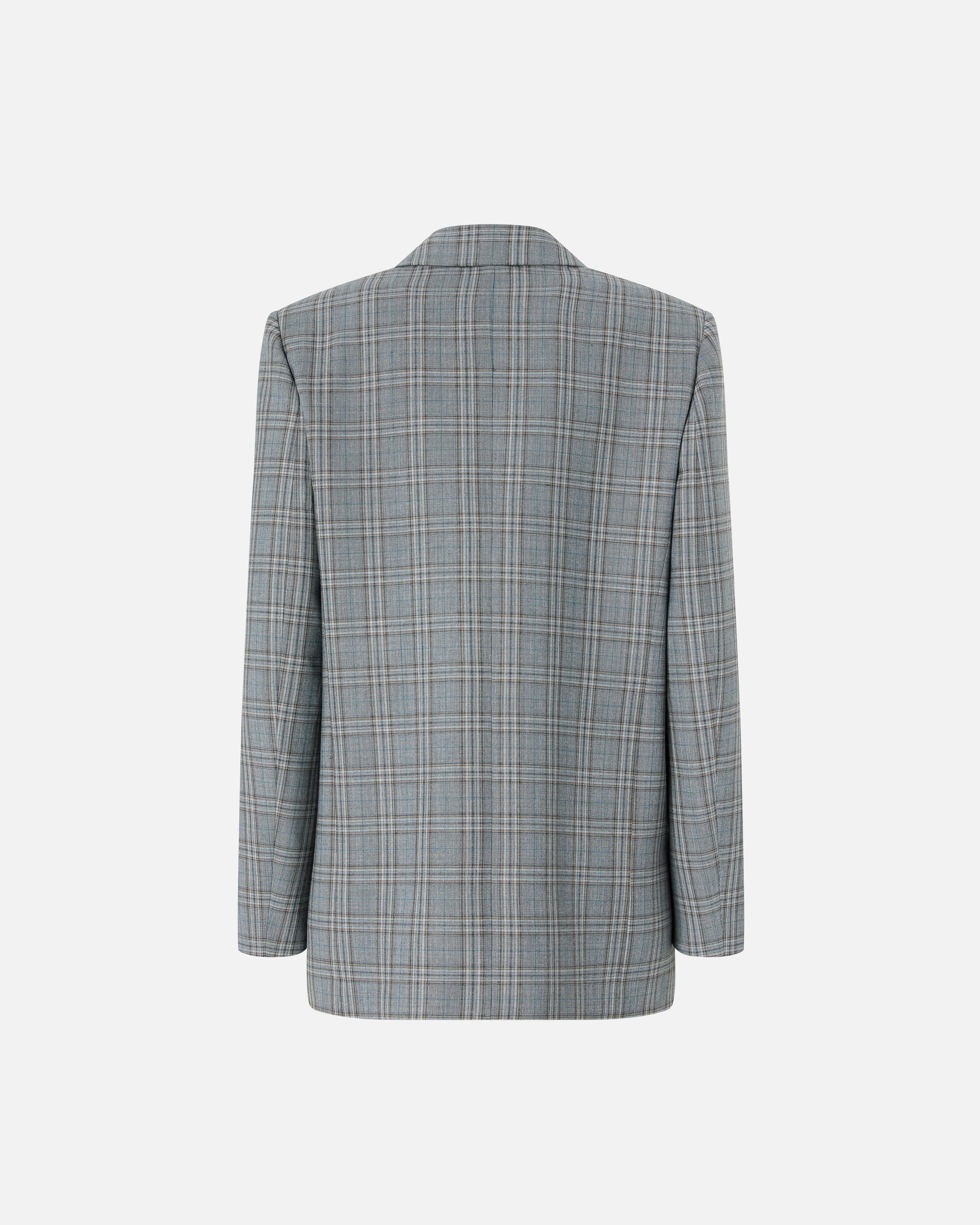 DOUBLE-BREASTED BLAZER WITH CHECKED PATTERN - 2