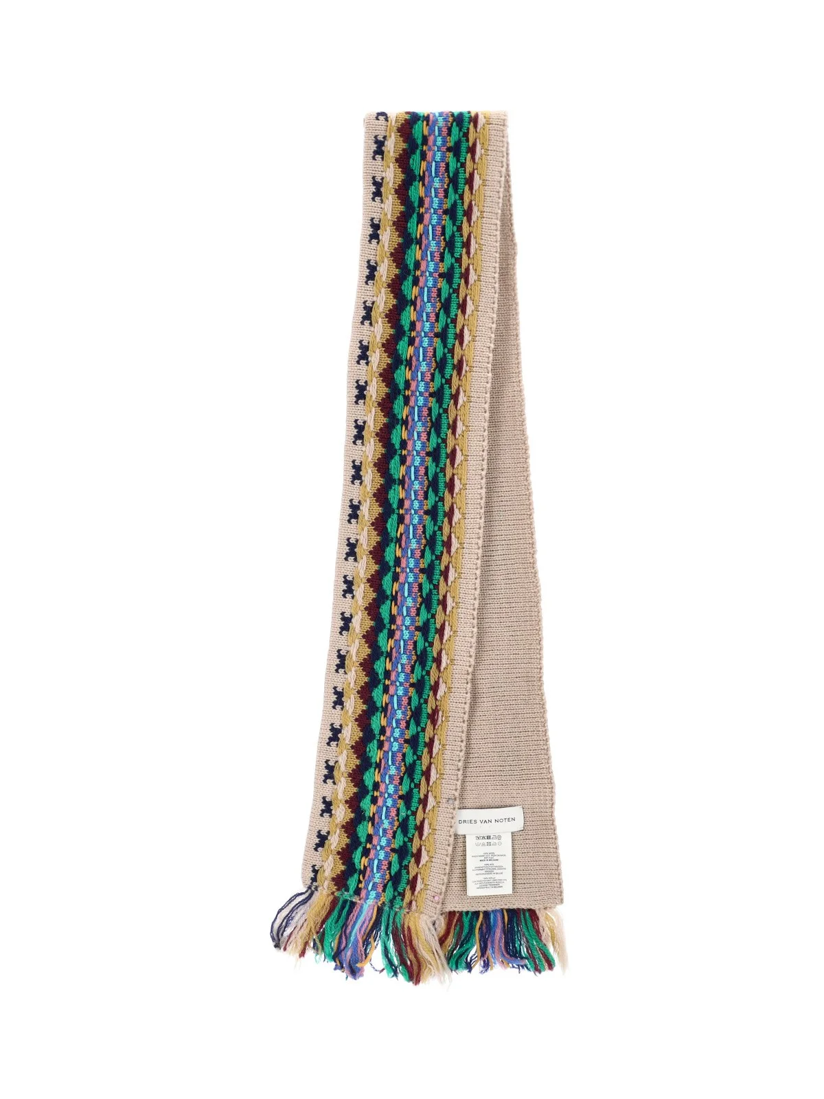 JACQUARD WOOL SCARF - 1