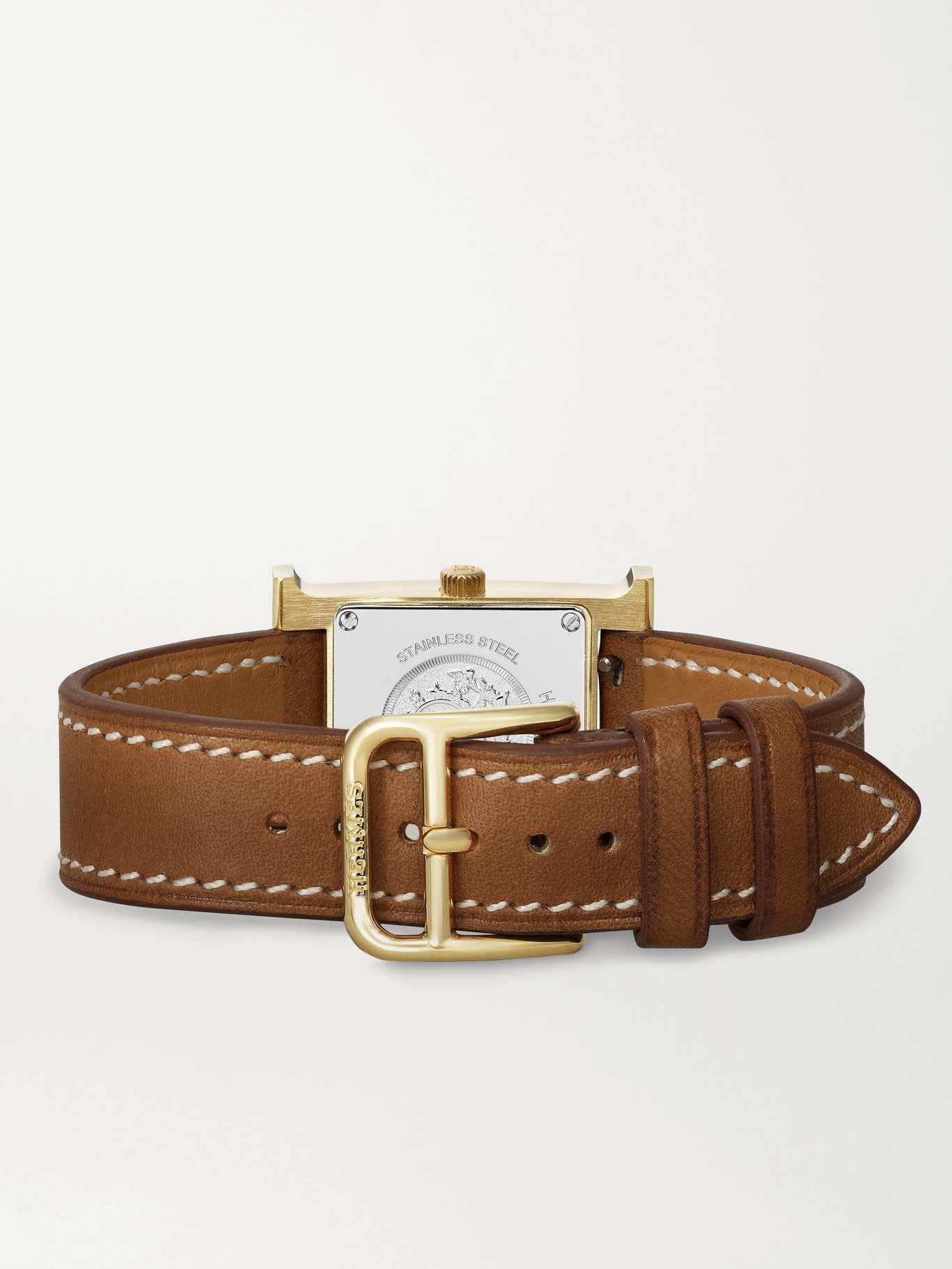Heure H 25mm small gold-plated leather watch - 6