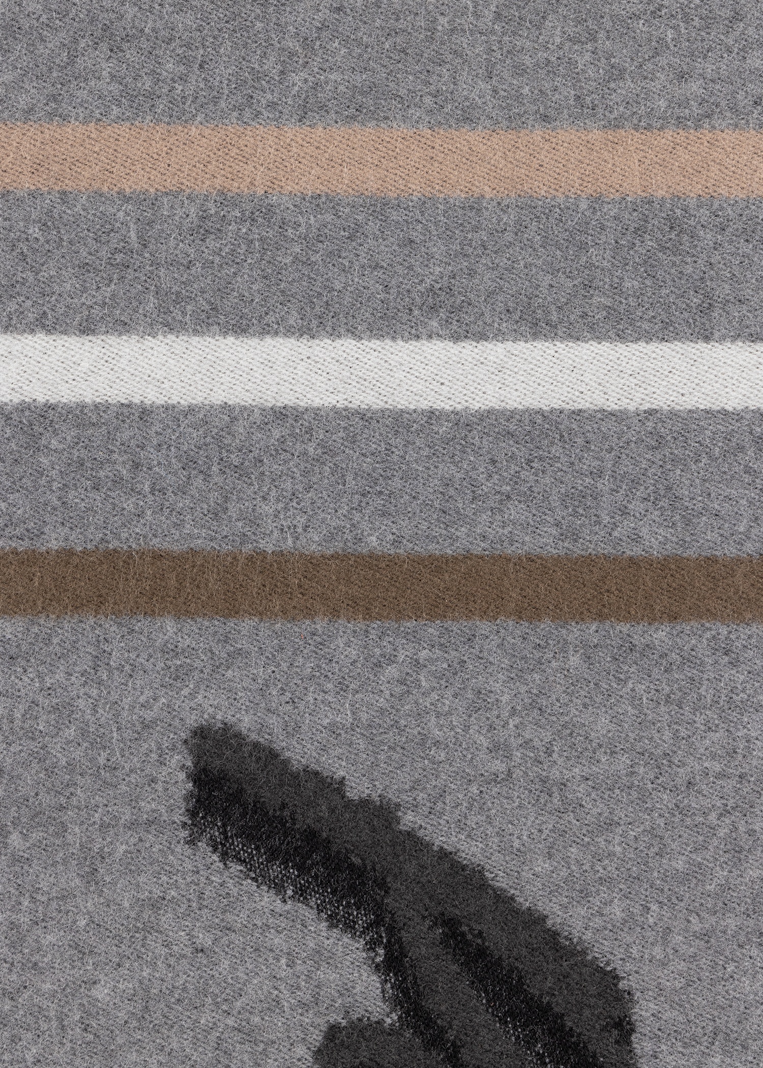 Grey Wool-Blend Logo Jacquard Scarf - 4
