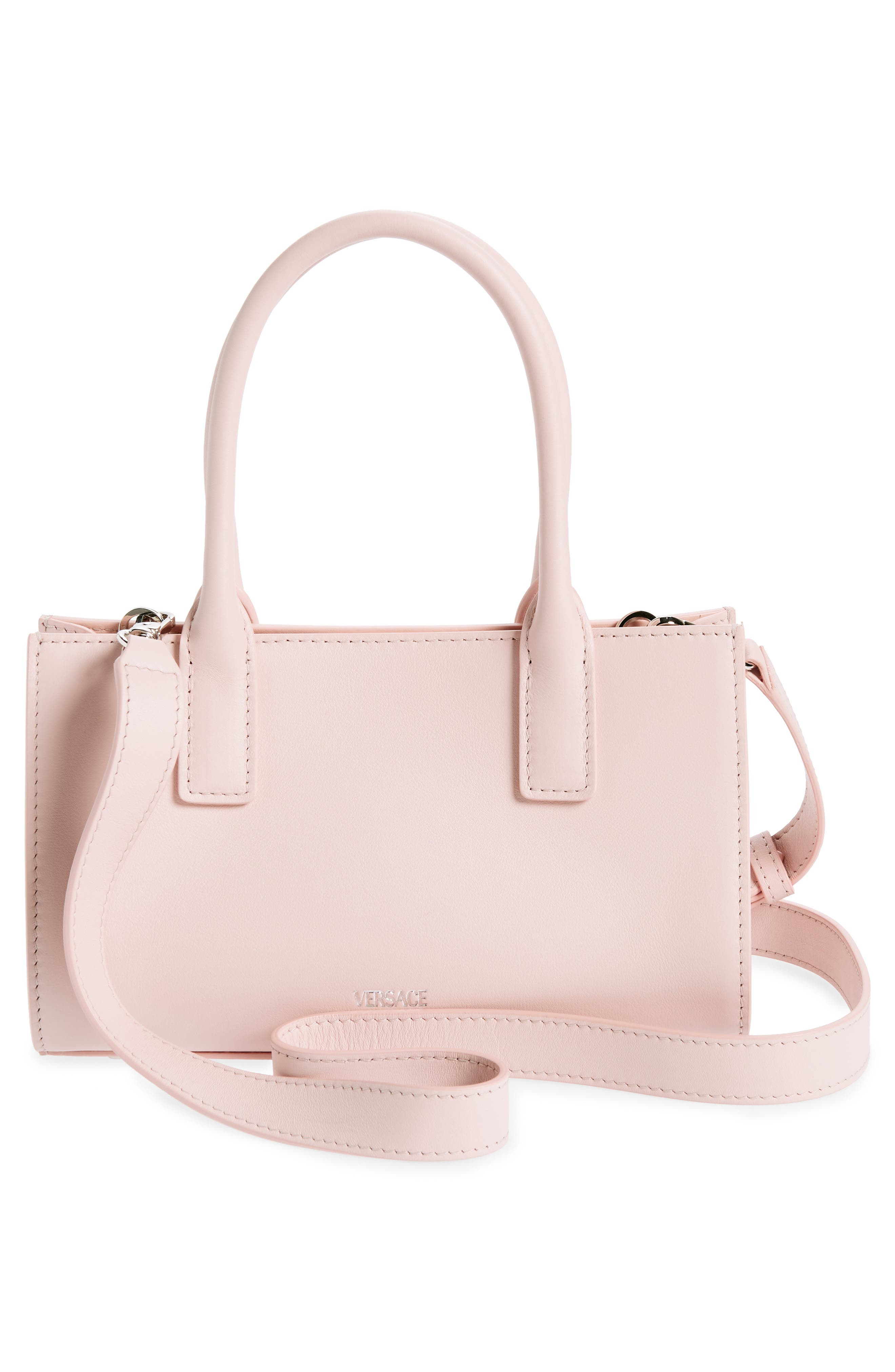 Versace Medusa Small Belted Leather Tote in Dusty Rose-Palaldium at Nordstrom - 4
