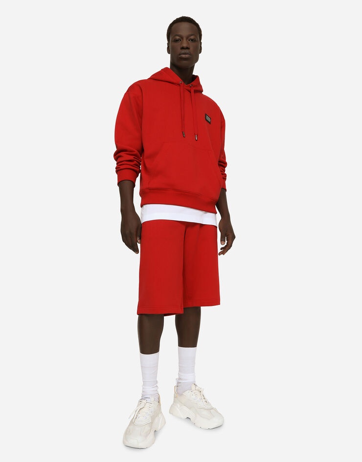Jersey jogging shorts with logo tag - 5