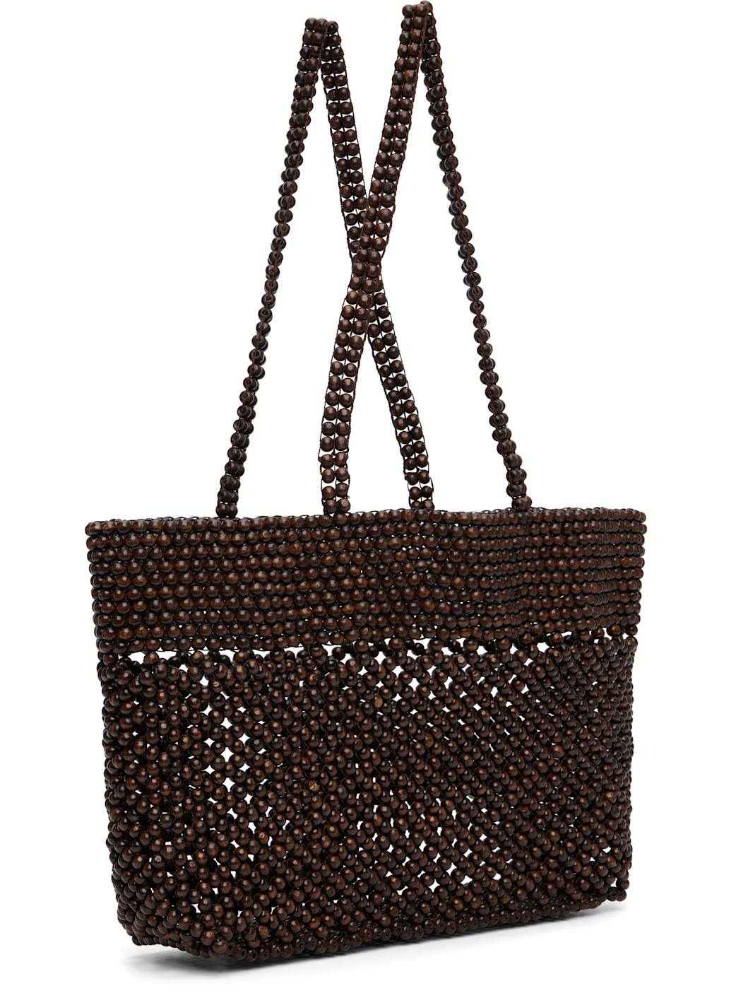 Brown Wooden Beads Tote - 2