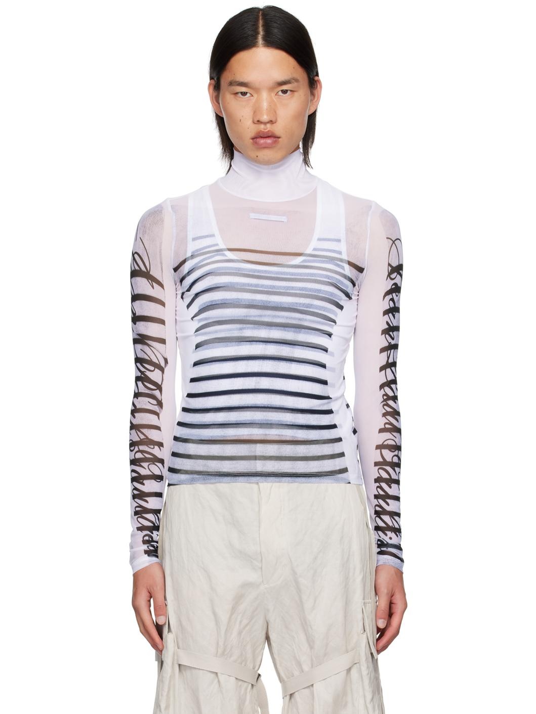 White & Black 'The Marinère' Turtleneck - 1