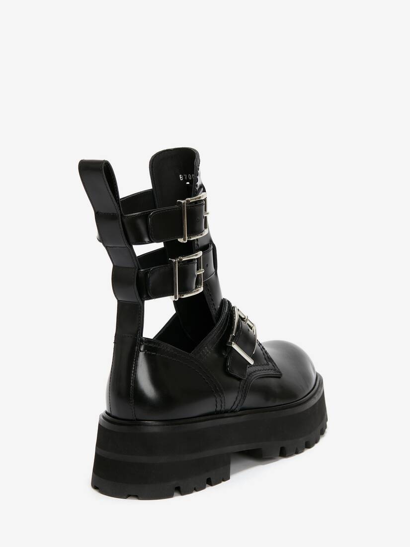 Rave Buckle Boot in Black/silver - 3