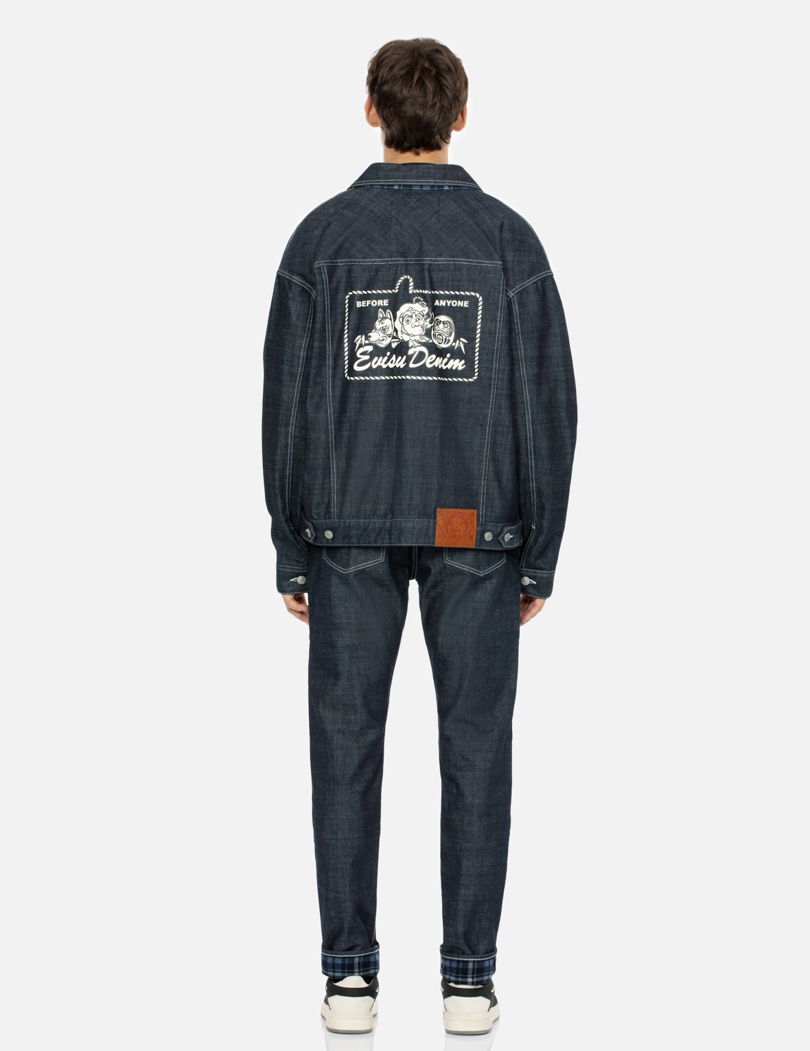 ROPE-PATTERN SEAGULL PRINT CARROT FIT DENIM JEANS #2017 - 5