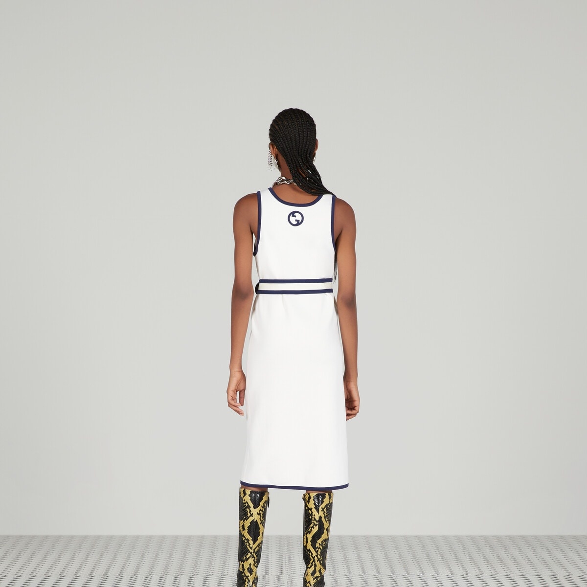 Cotton and silk blend dress - 7