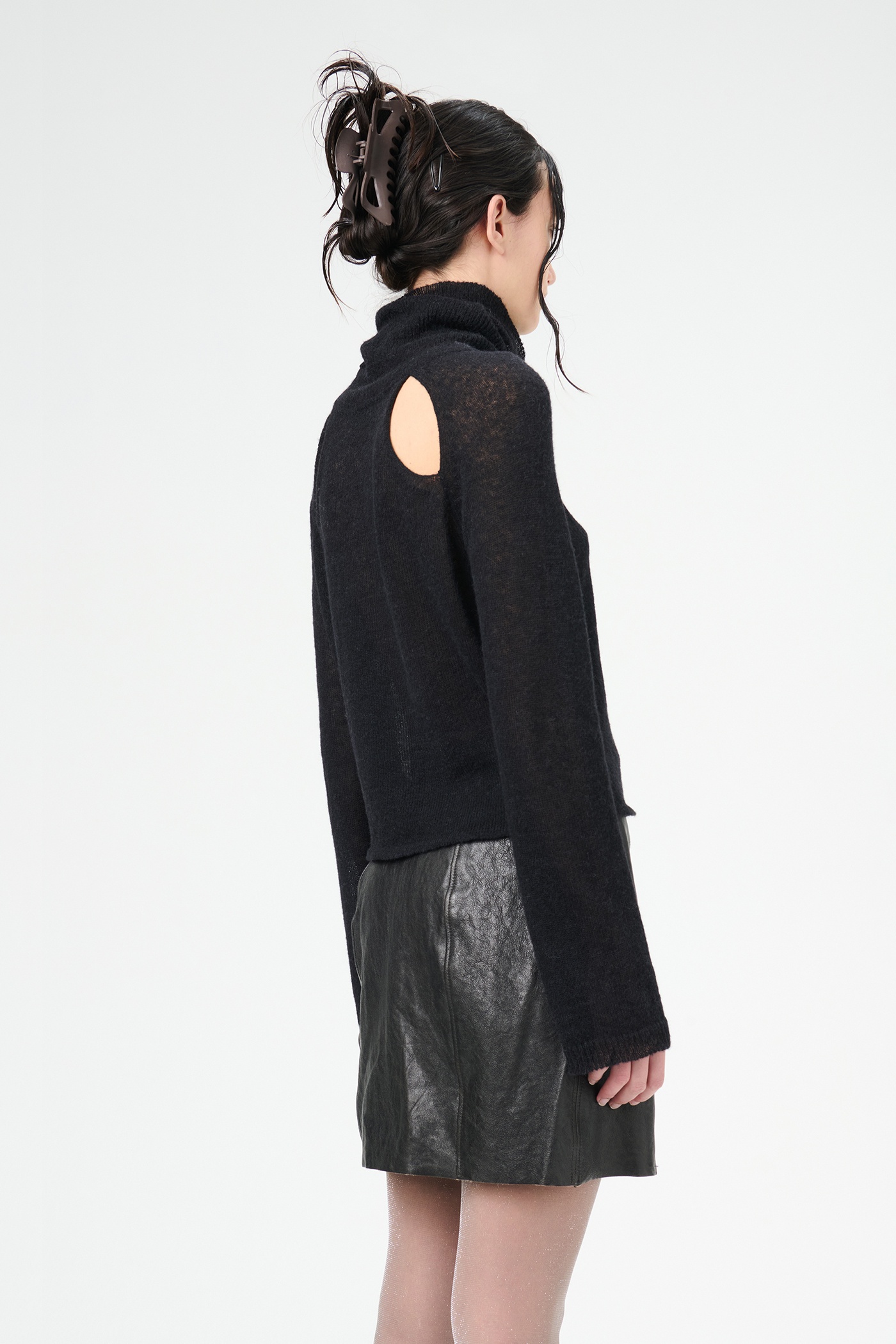 Slice Turtleneck Black Alpaca - 5