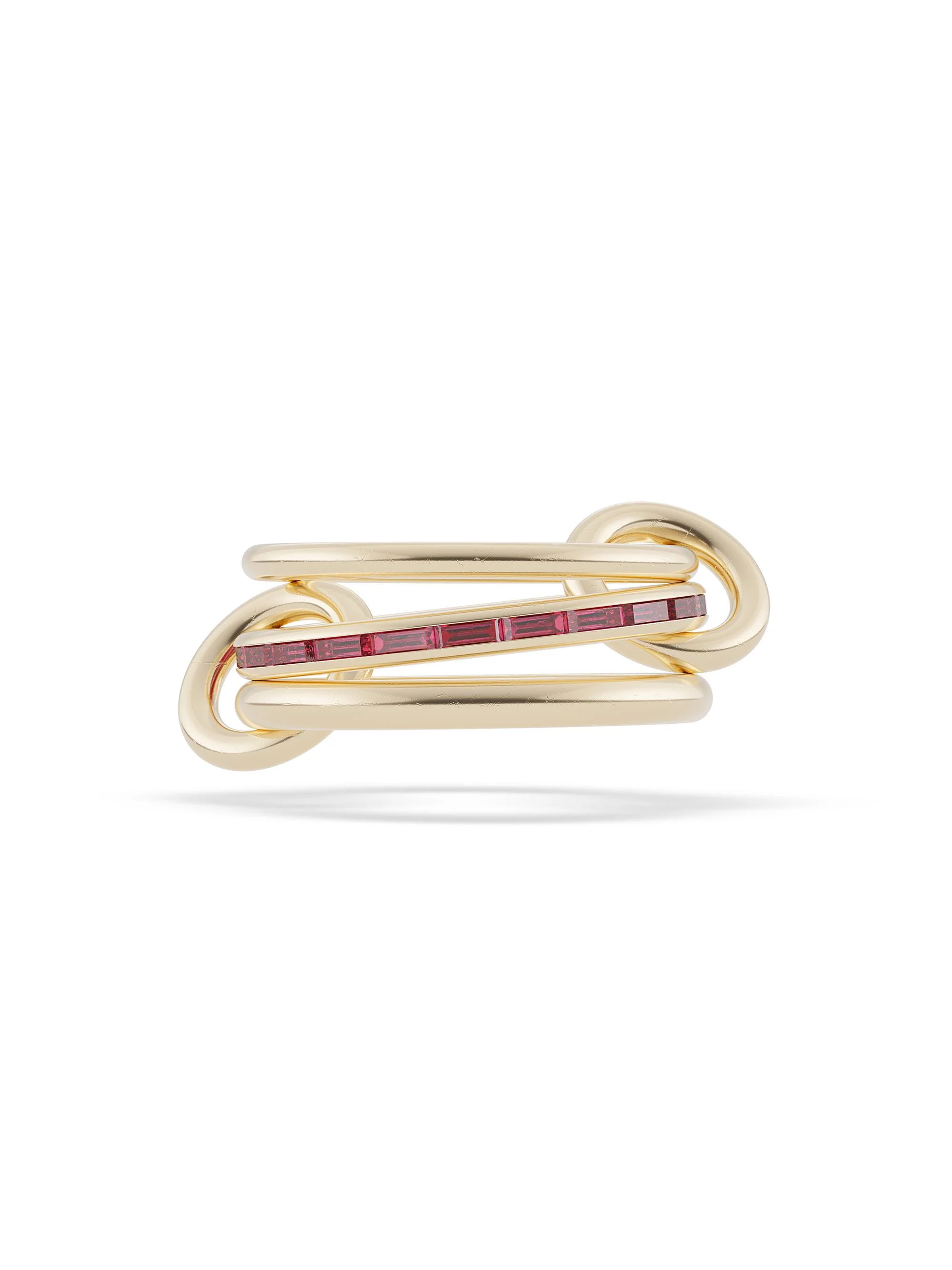Women's Pyrus 18K Yellow Gold & Gemstone Triple-Band Ring - Ruby - 1