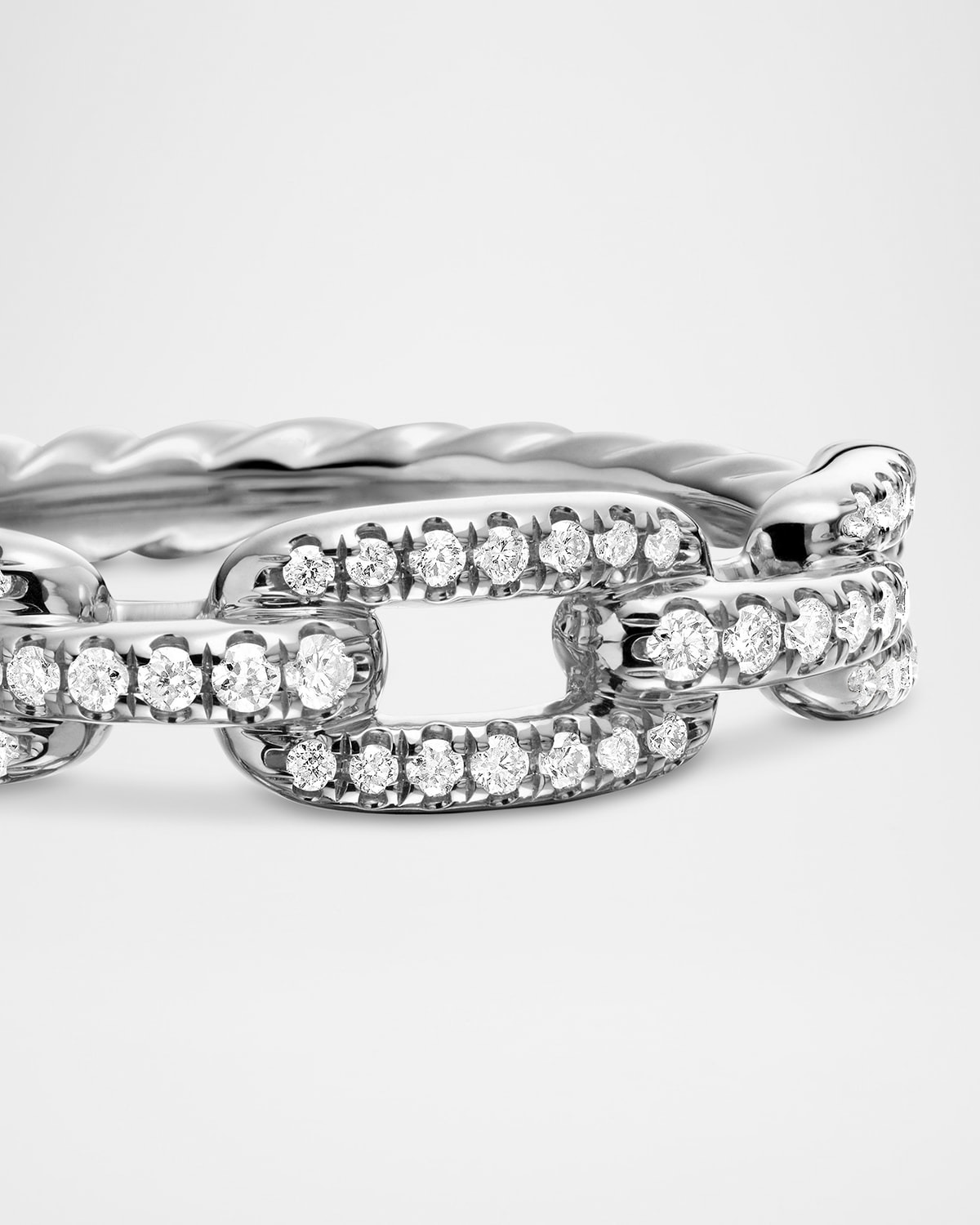Stax Pave Diamond Chain Link Ring in 18K White Gold - 4