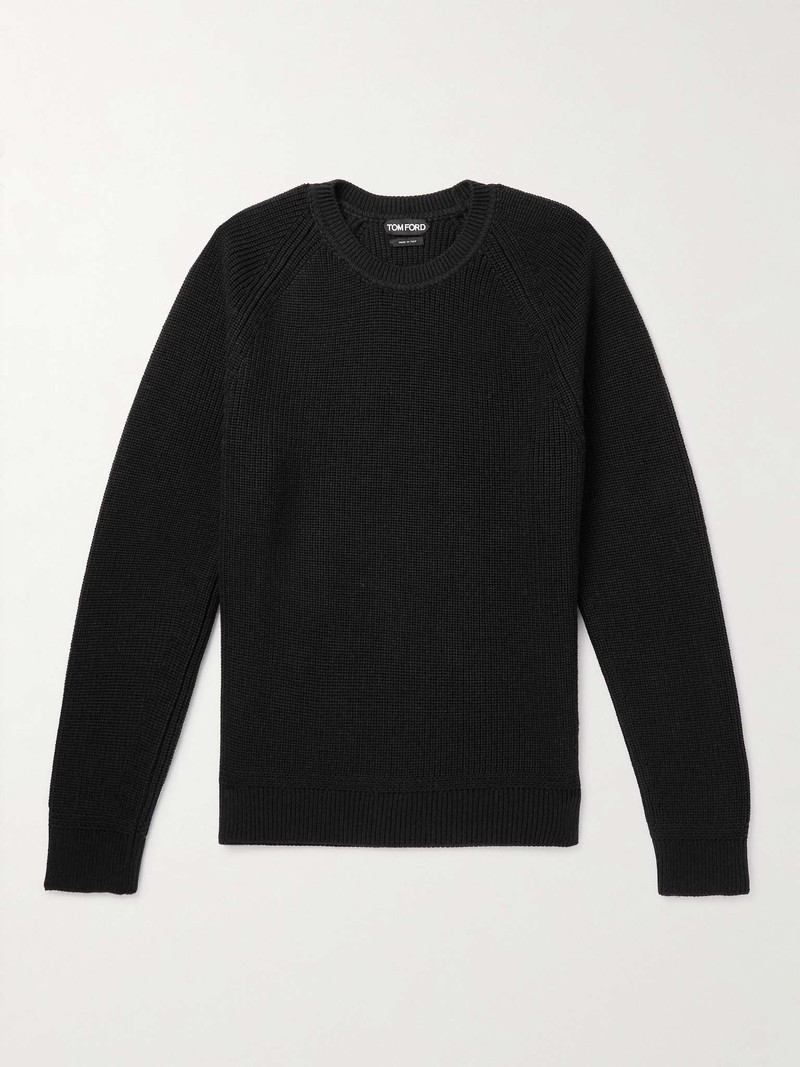 Slim-Fit Ribbed Wool and Silk-Blend Sweater 1