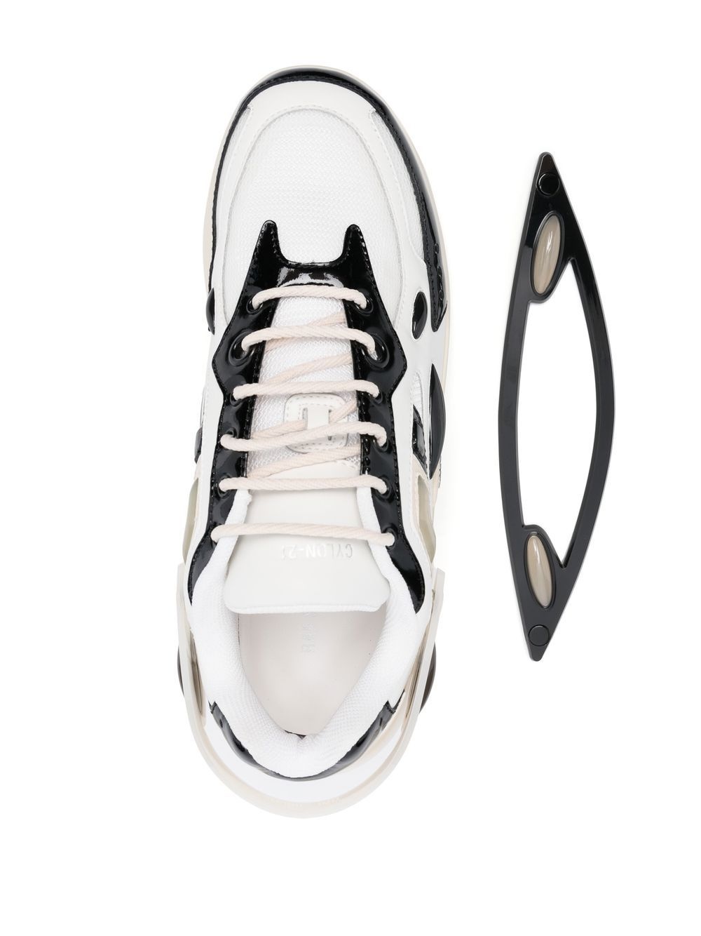 multi-panel lace-up sneakers - 4