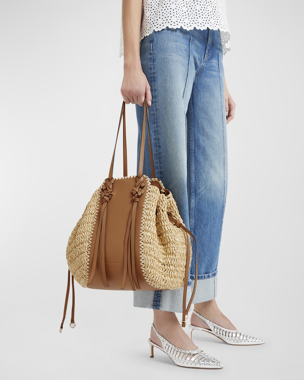 Gio Raffia Drawstring Crossbody Bag - 4